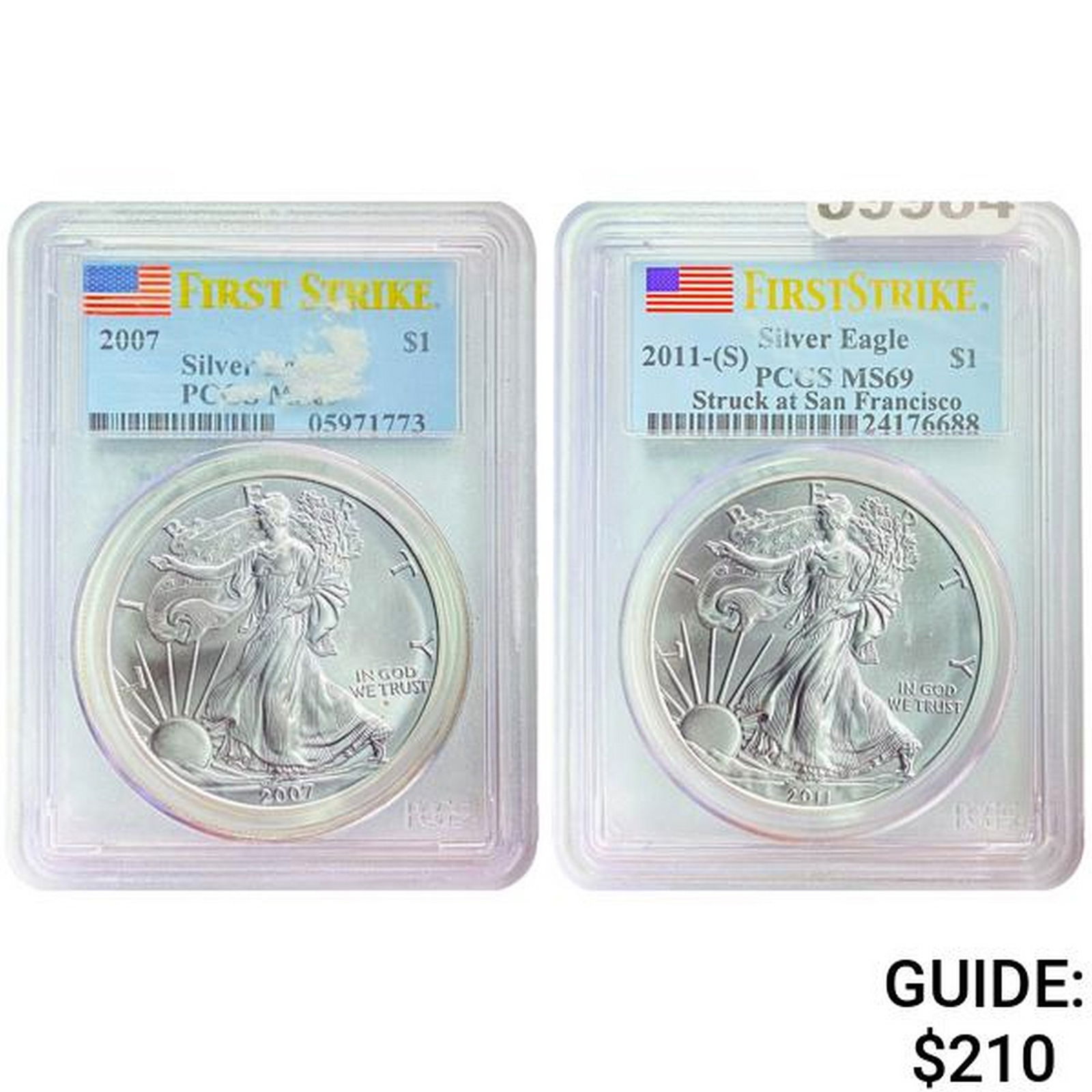 [2]2007-2011 Silver Eagle MS69 (1 of 2)