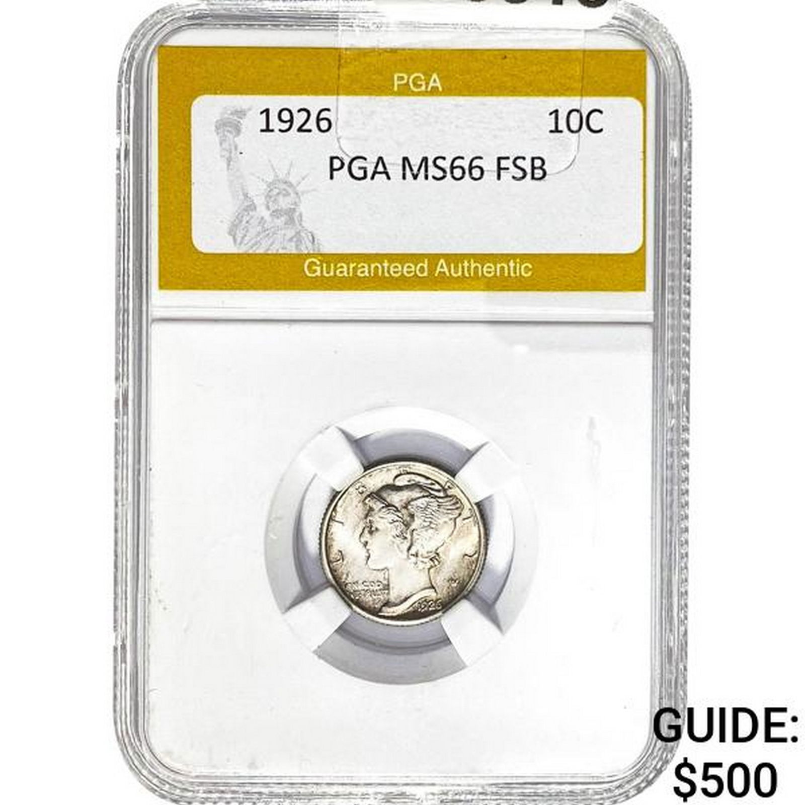 1926 Mercury Dime PGA MS66 FSB (1 of 2)