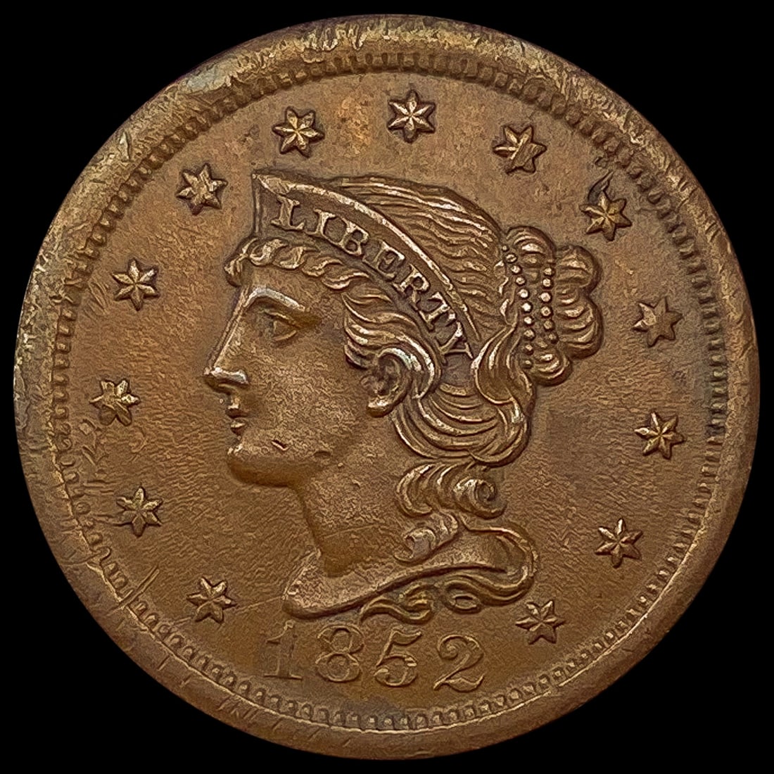 1852 Braided Hair Large Cent UNCIRCULATED UNCIRCU (1 of 2)