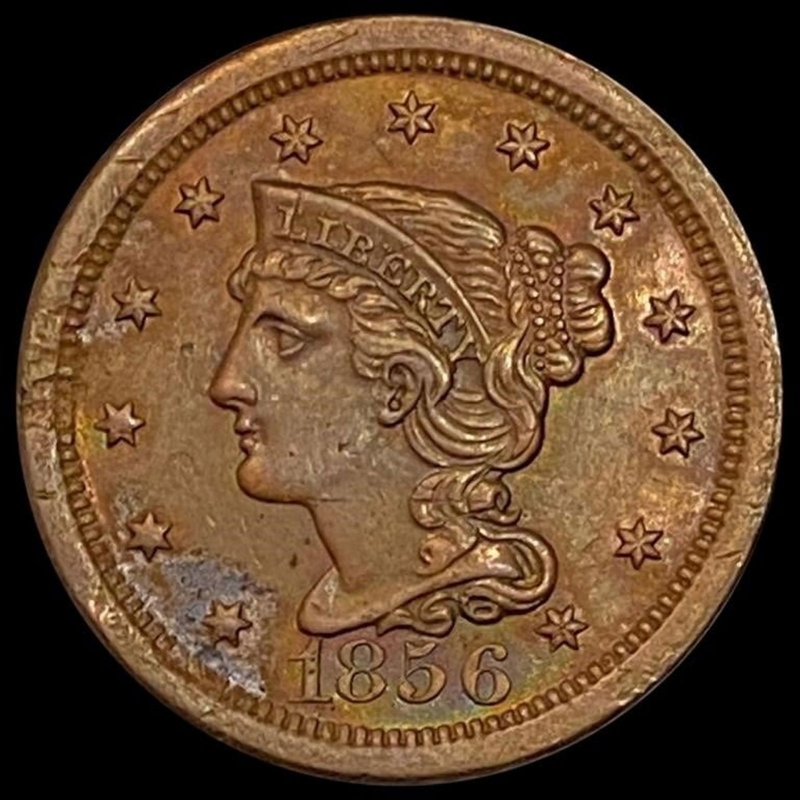 1856 Braided Hair Large Cent CLOSELY UNCIRCULATED (1 of 2)