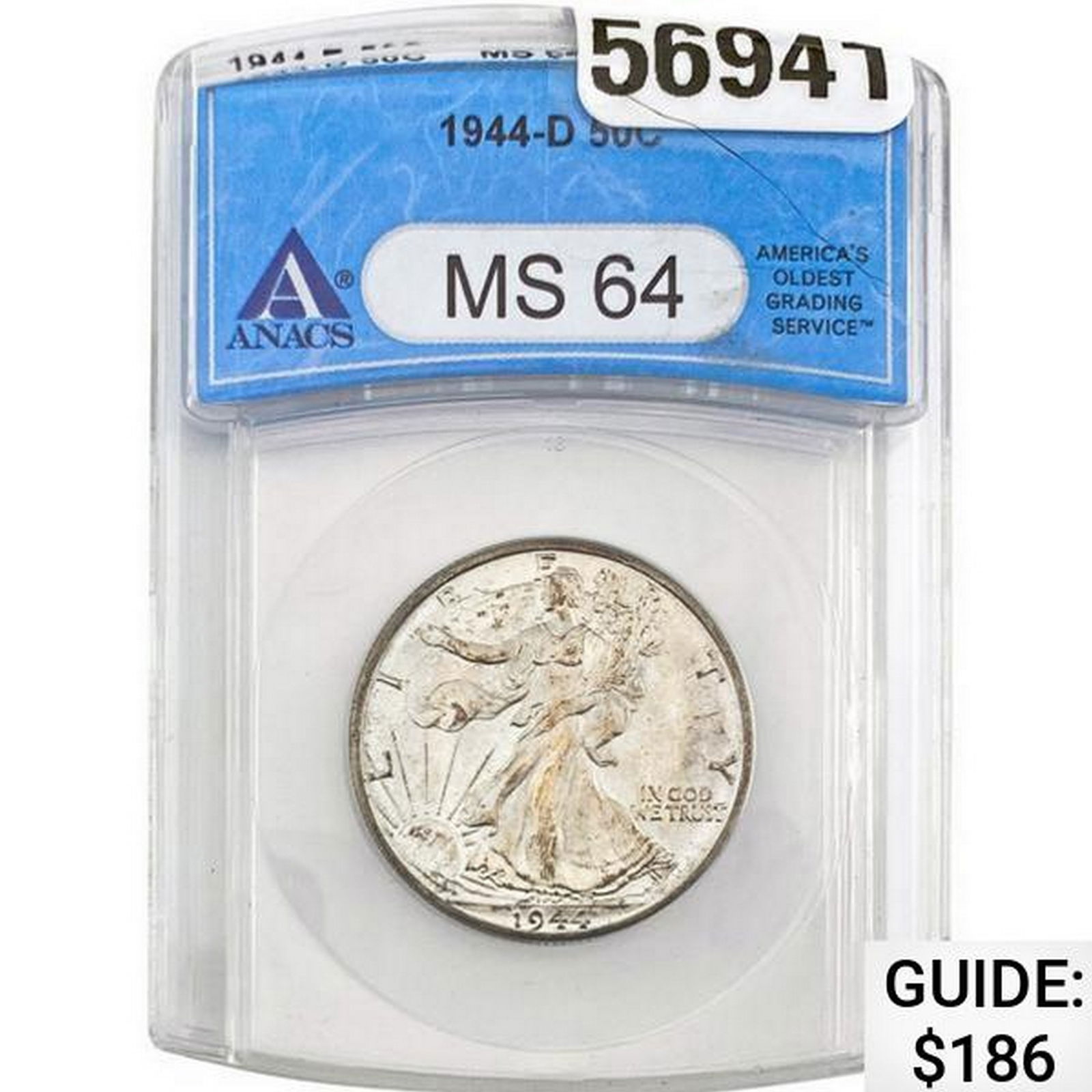 1944-D Walking Liberty Half Dollar ANACS (1 of 2)