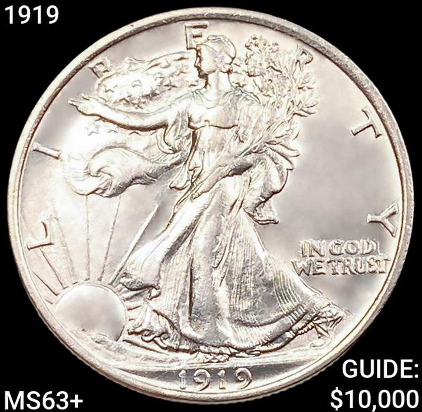 1919 Walking Liberty Half Dollar CHOICE BU+ (1 of 2)