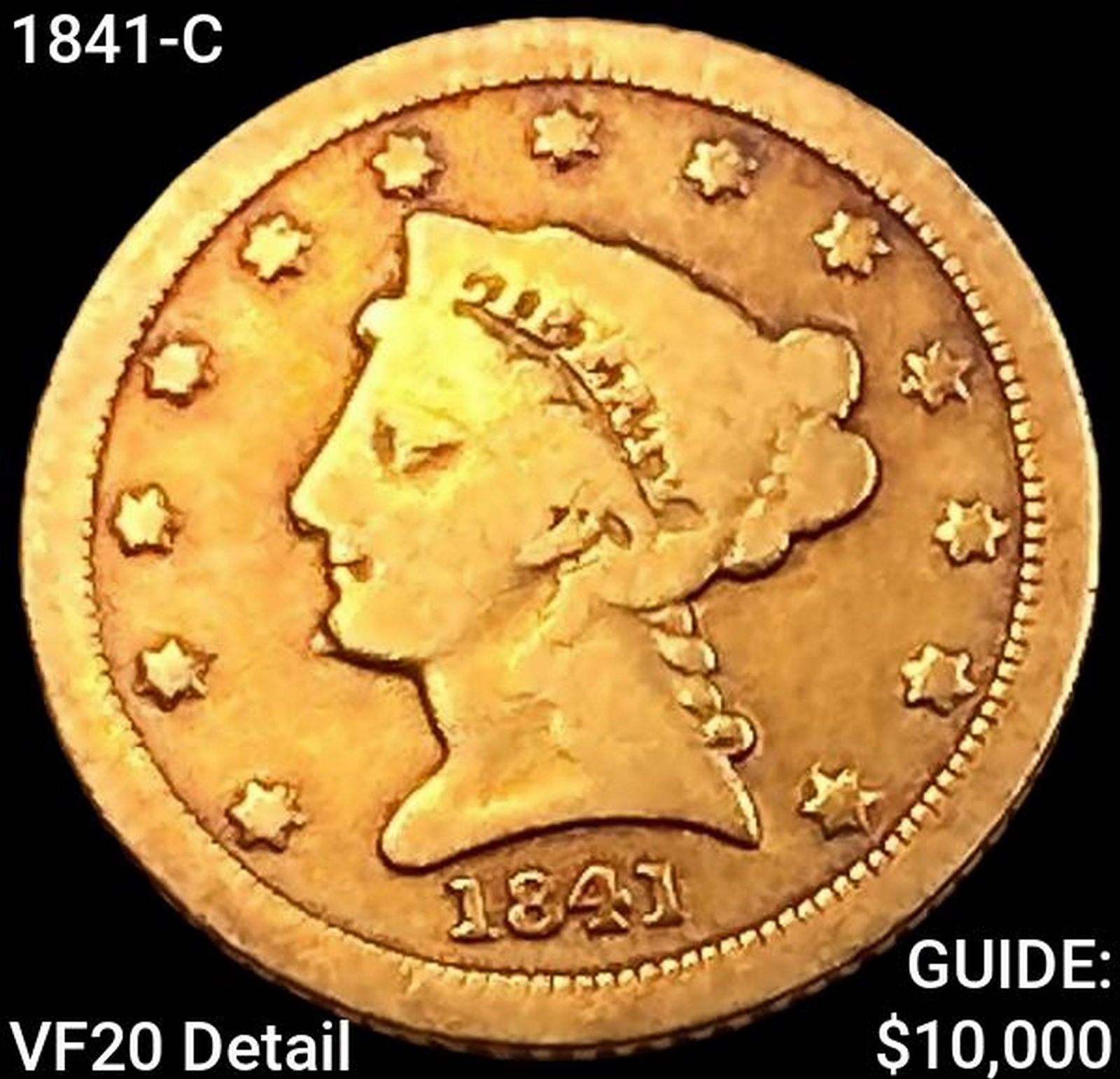 1841-C $2.50 Gold Quarter Eagle LIGHTLY CIRCULATED (1 of 2)