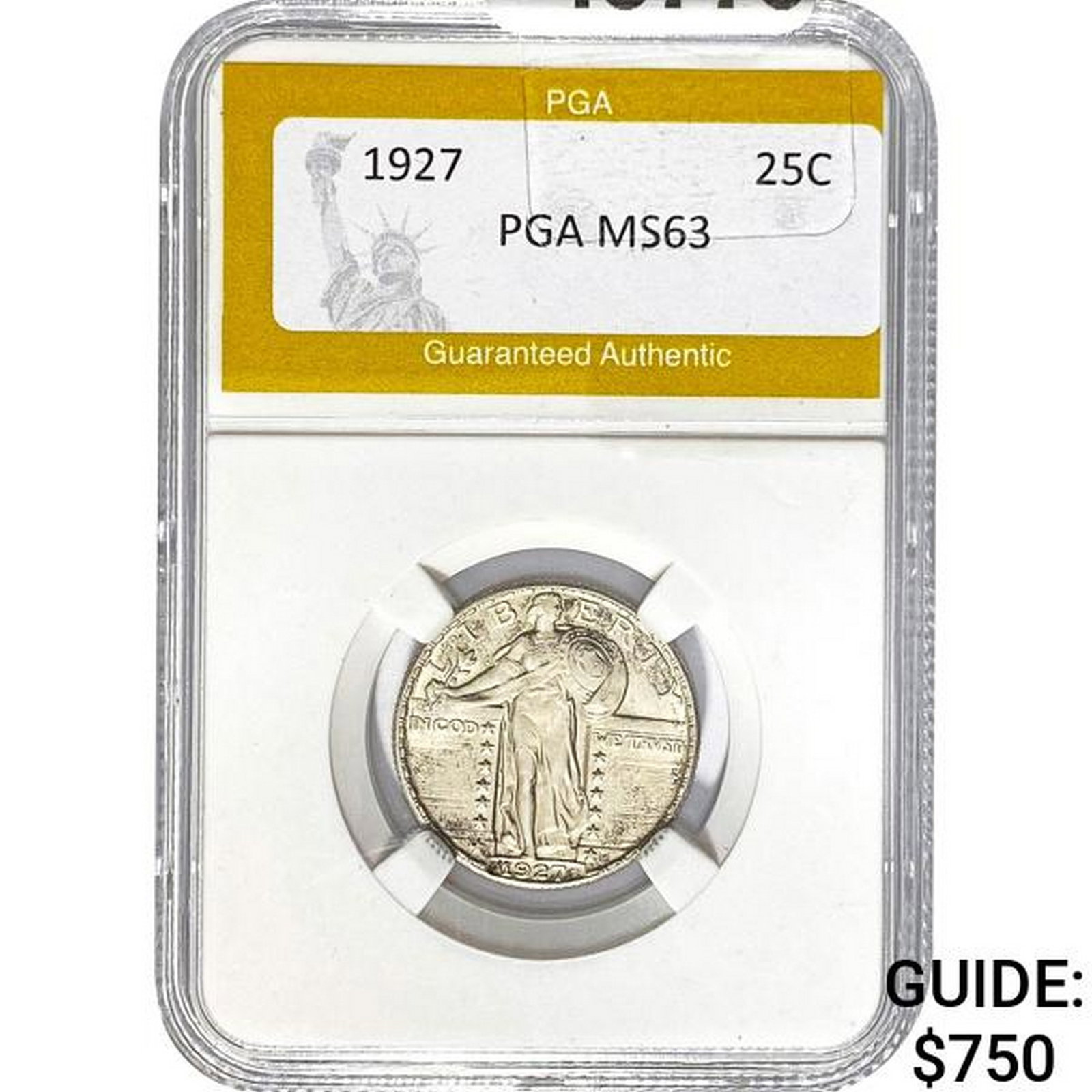 1927 Standing Liberty Quarter PGA MS63: 1927 Standing Liberty Quarter PGA MS63