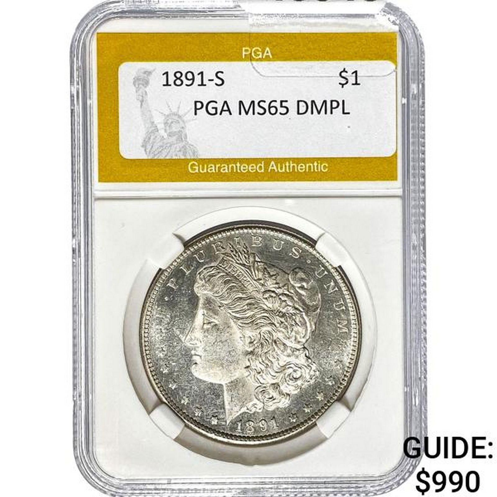 1891-S Morgan Dollar PGA MS65 DMPL (1 of 2)