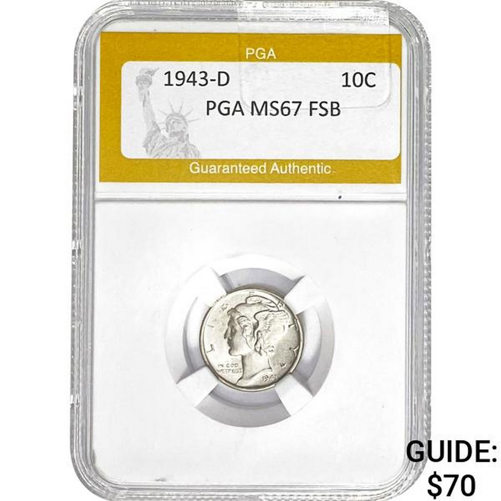 1943-D Mercury Dime PGA MS67 FSB (1 of 2)