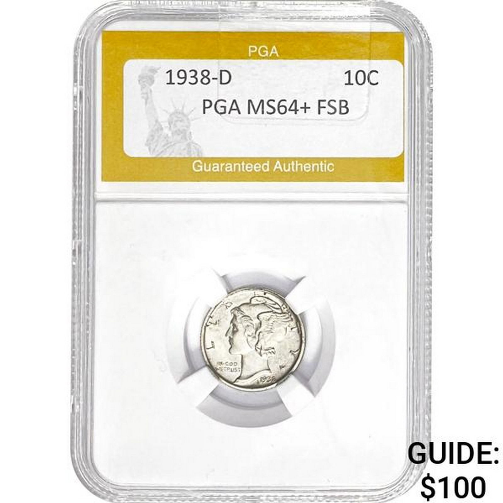 1938-D Mercury Dime PGA MS64+ FSB (1 of 2)