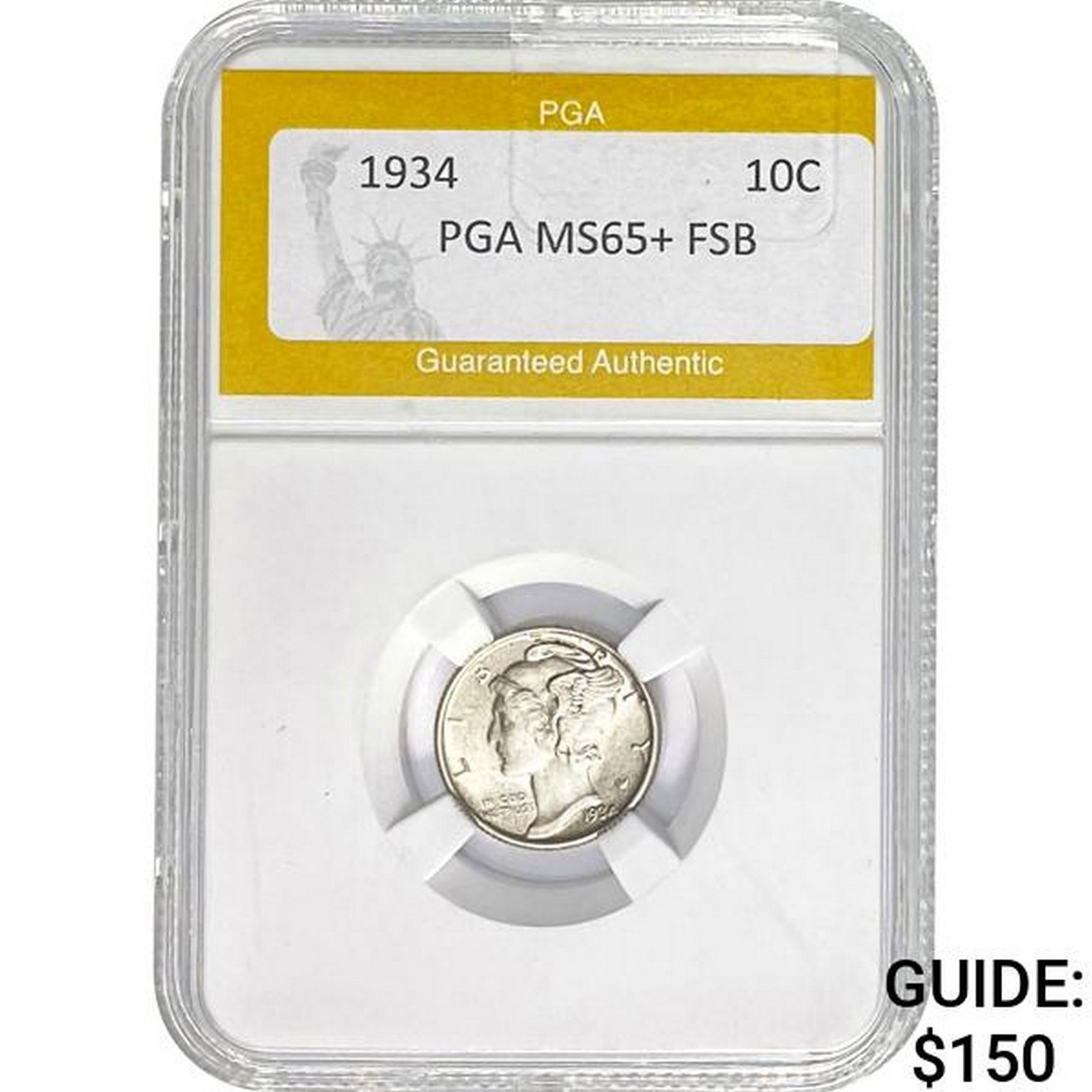 1934 10C Mercury Dime PGA MS65+ FSB (1 of 2)
