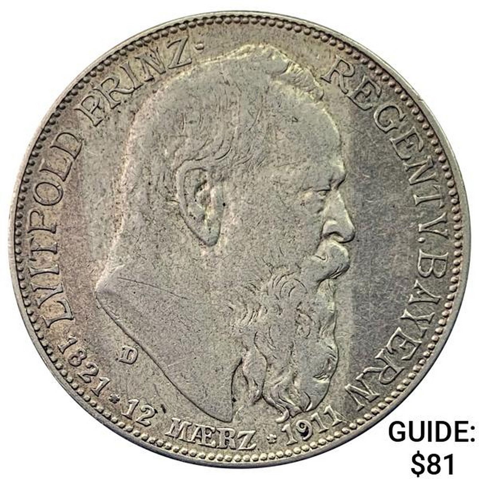 1911-D Bavaria Silver 2 Mark CHOICE AU (1 of 2)