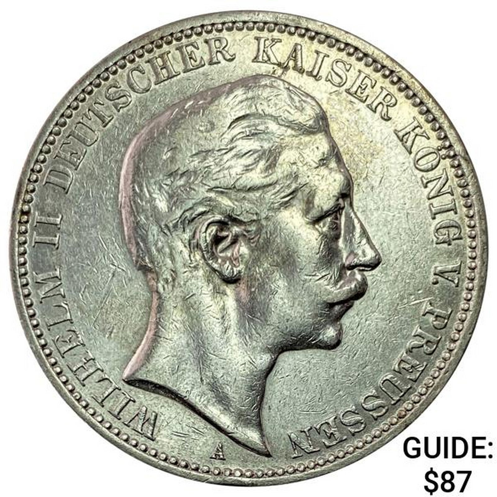 1910-A Germany Silver 3 Mark CLOSELY UNCIRCULATED (1 of 2)