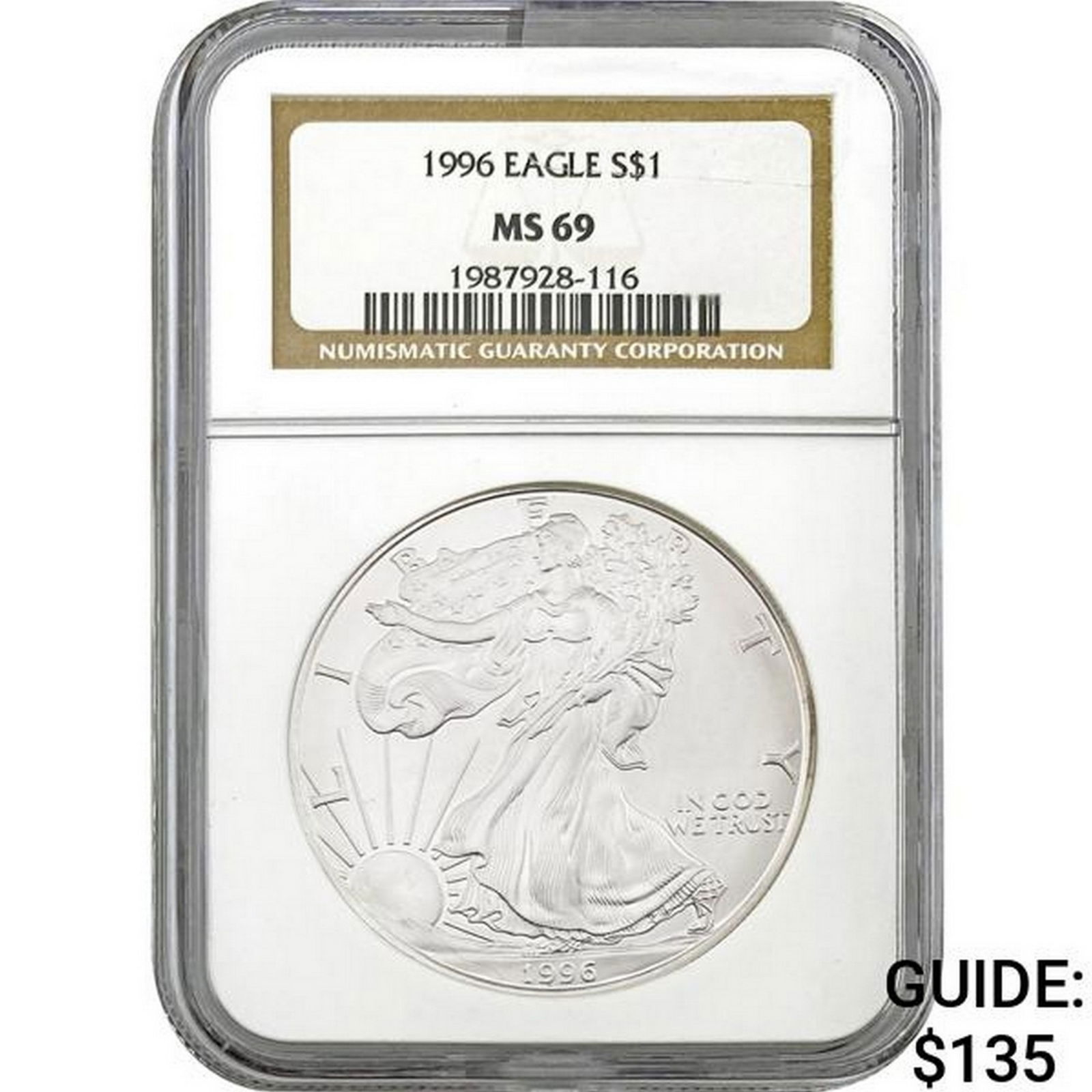1996 American Silver Eagle NGC MS69 (1 of 2)