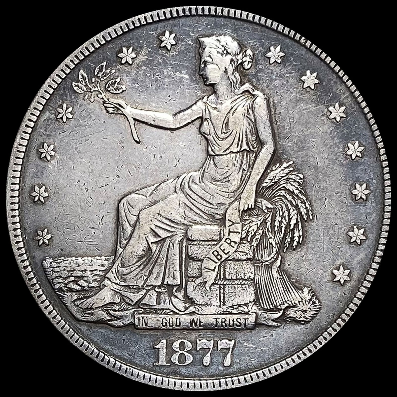1877-S Silver Trade Dollar NEARLY UNCIRCULATED (1 of 2)