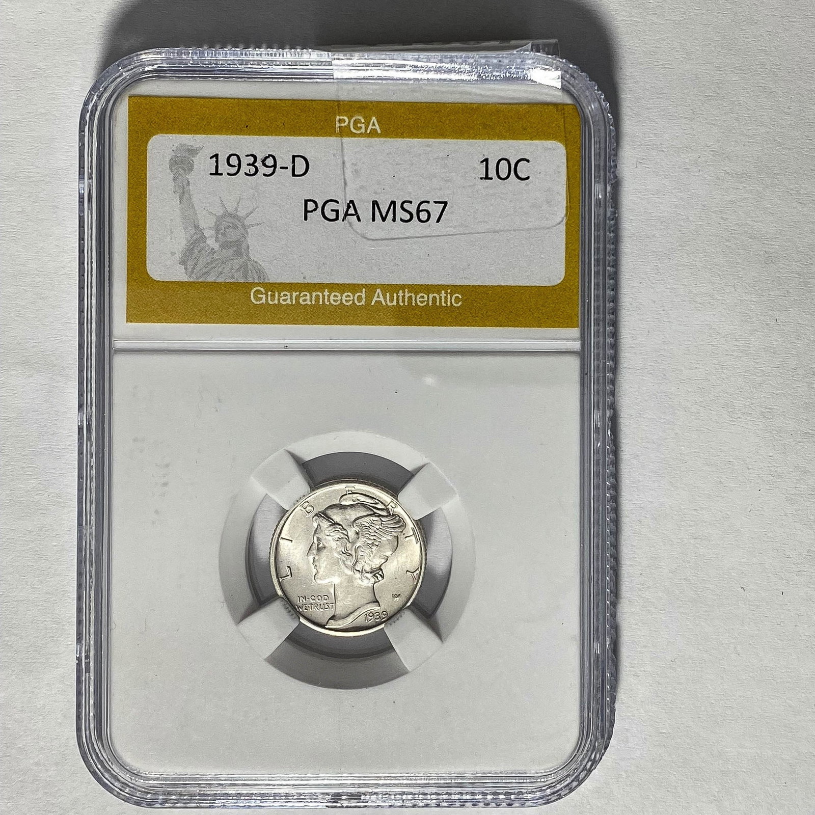 1939-D Mercury Dime PGA MS67: 1939-D Mercury Dime PGA MS67