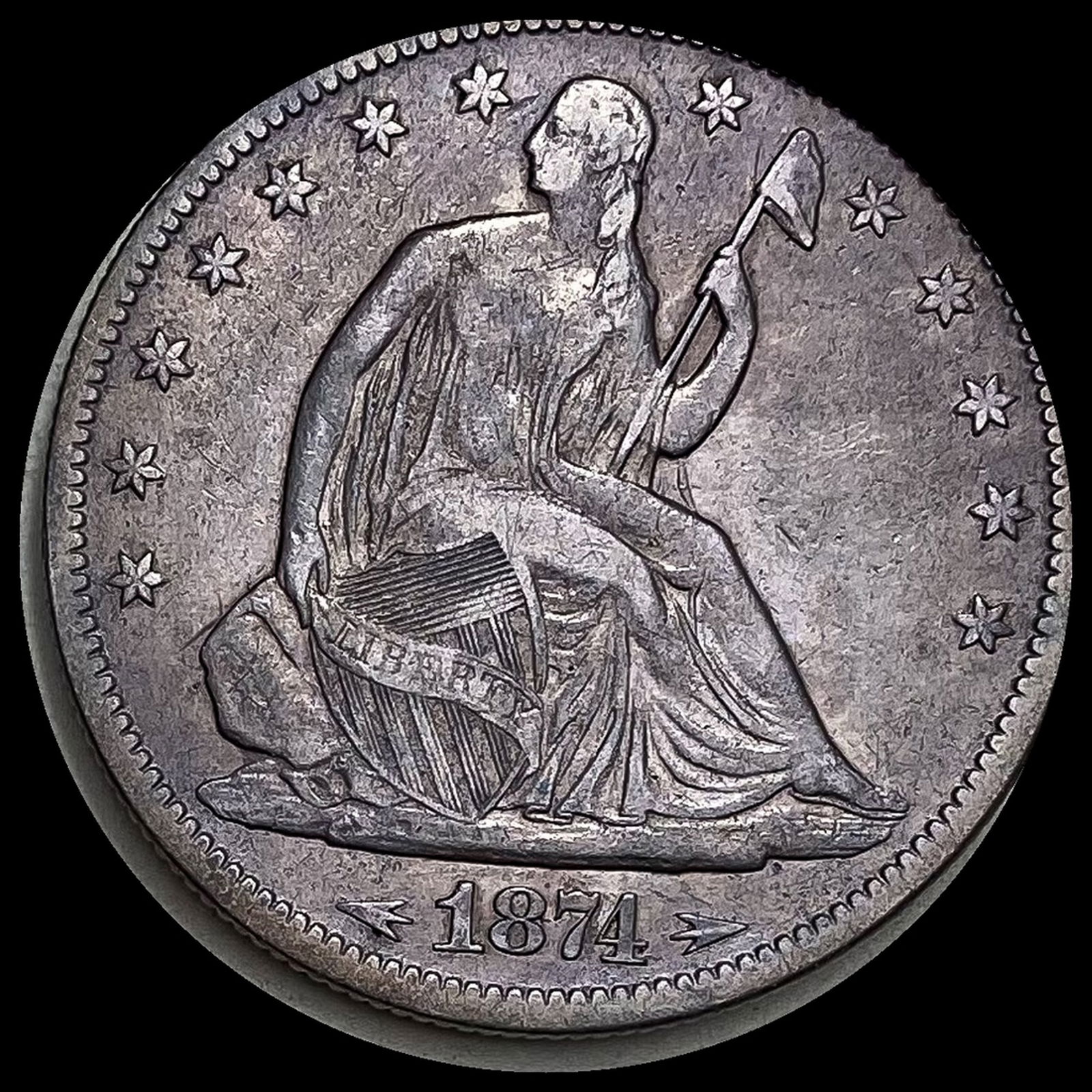 1874 Seated Liberty Half Dollar NEARLY UNCIRCULATED (1 of 2)