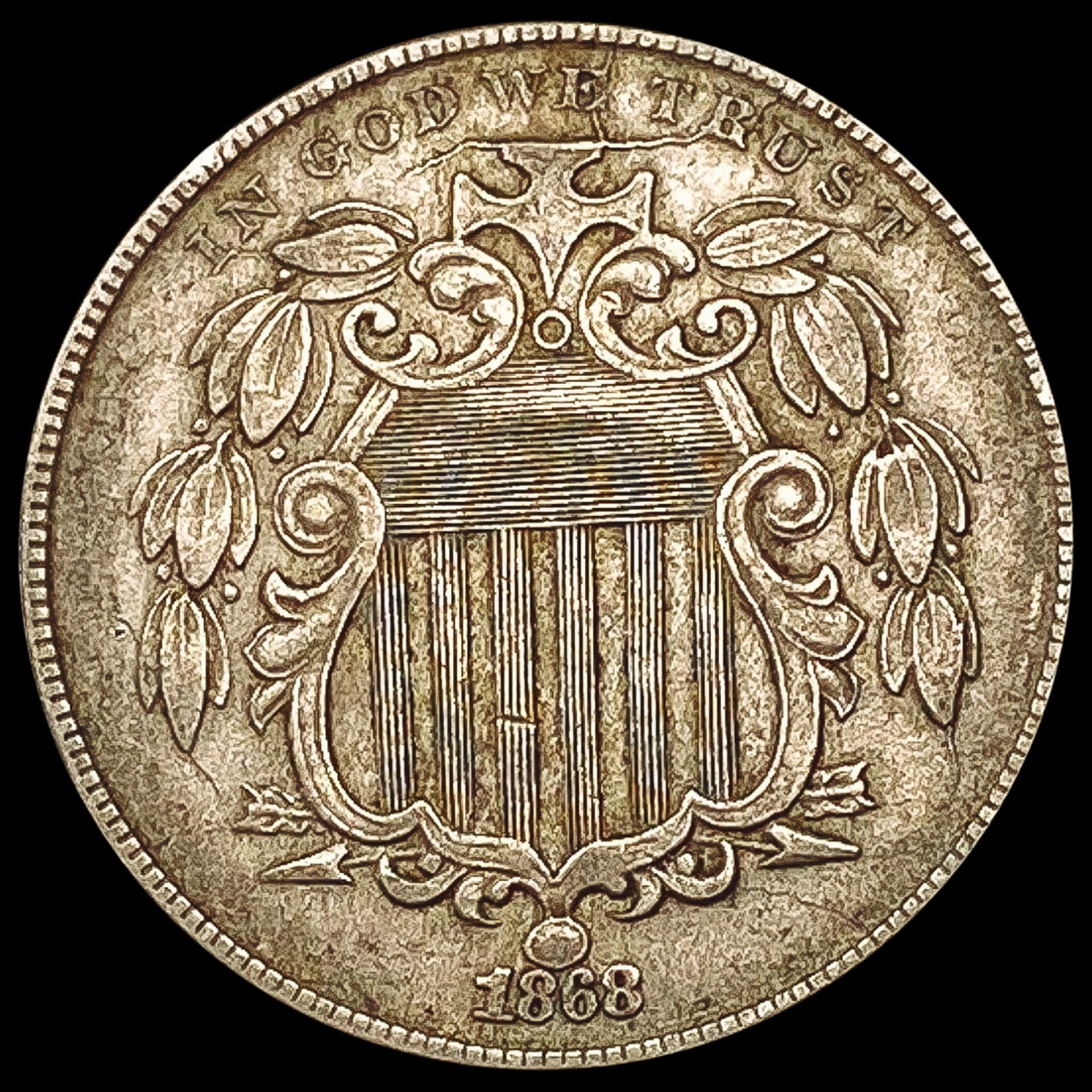 1868 Shield Nickel LIGHTLY CIRCULATED (1 of 2)