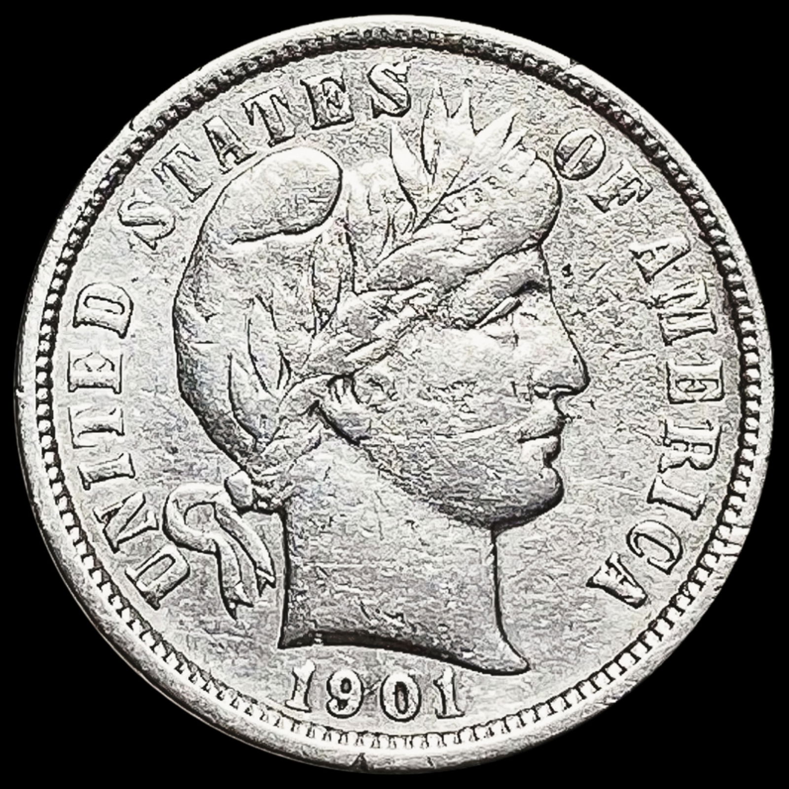 1901-O Barber Dime NEARLY UNCIRCULATED NEARLY UNCIRCULATED (1 of 2)