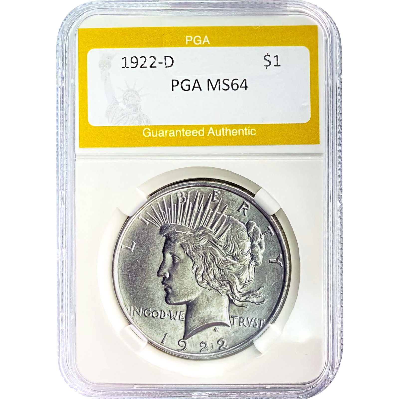 1922-D Peace Dollar PGA MS64: 1922-D Peace Dollar PGA MS64