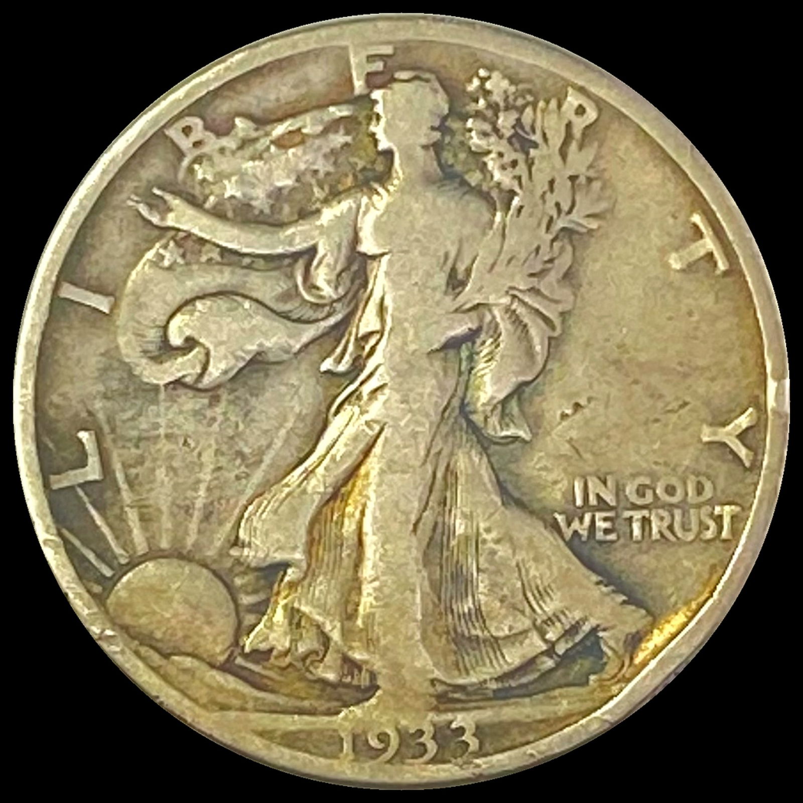 1933-S Silver Walking Liberty Half Dollar LIGHTLY CIRCULATED (1 of 2)
