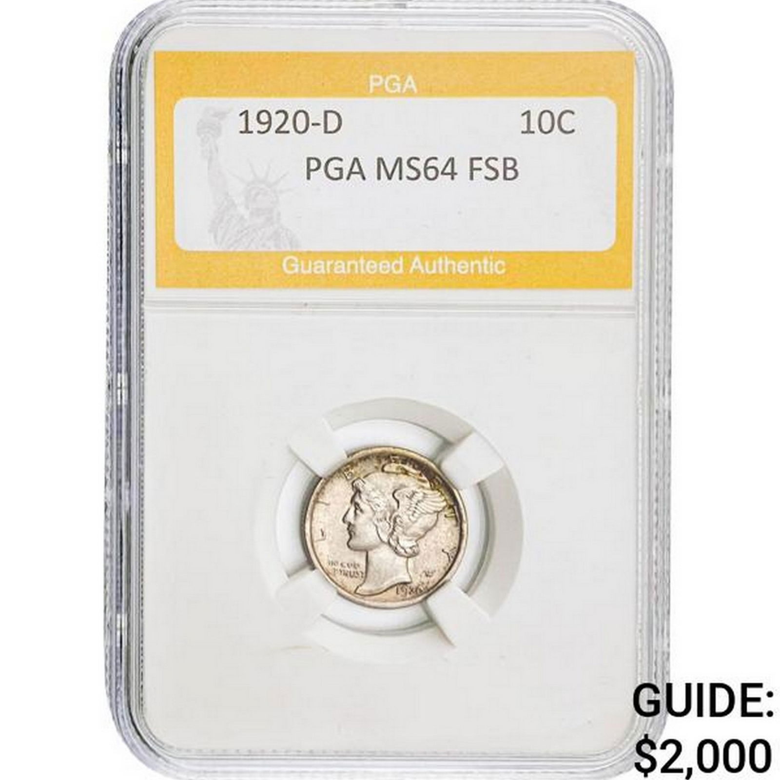 1920-D Mercury Dime PGA FSB MS64 (1 of 2)