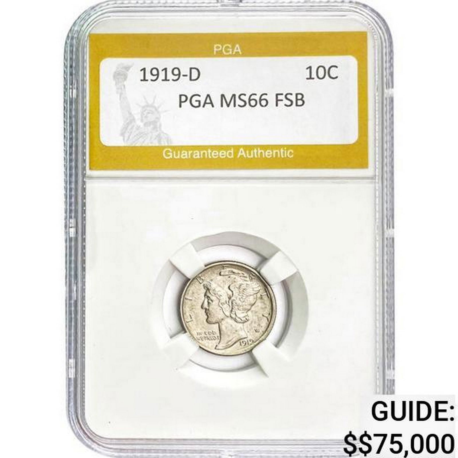 1919-D Mercury Dime PGA MS66 FSB MS66 (1 of 2)