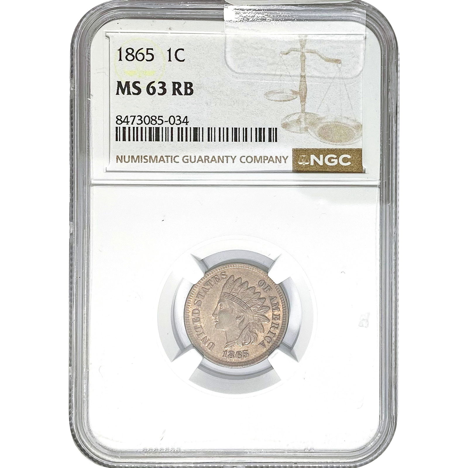 1865 1C Indian Head NGC MS63 RB (1 of 2)