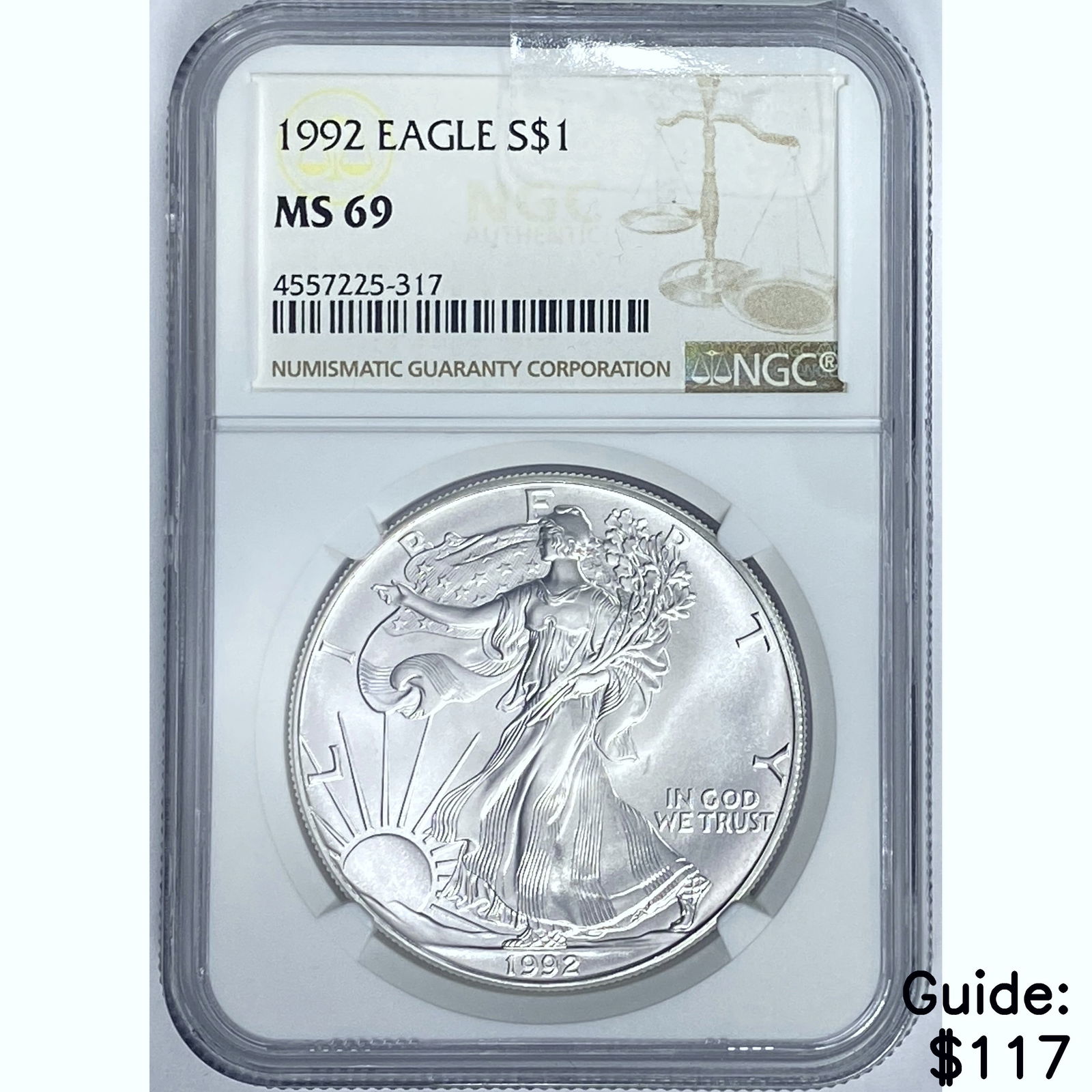 1992 Silver Eagle NGC MS69 (1 of 2)