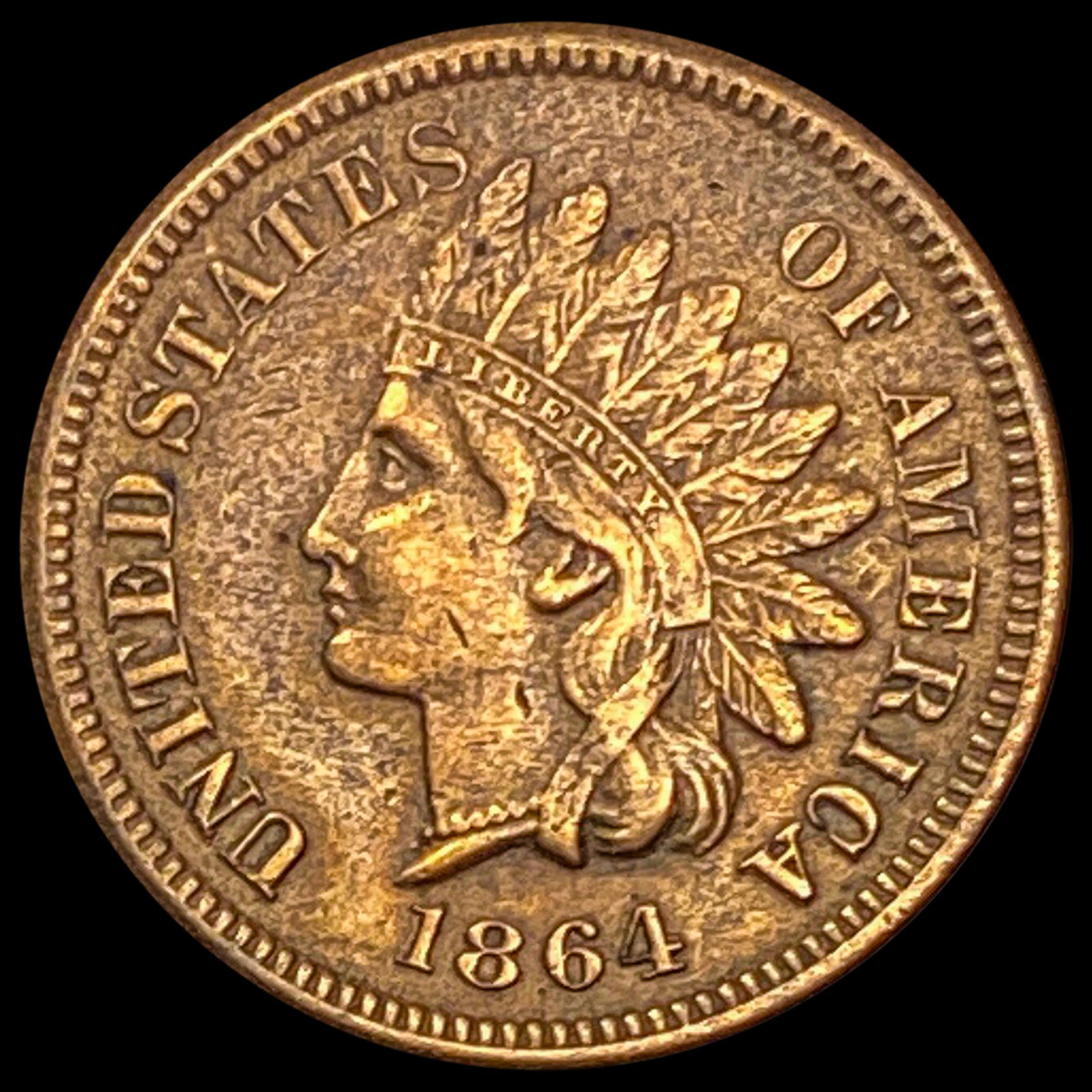 1864 w/L Indian Head Cent CLOSELY UNCIRCULATED (1 of 2)