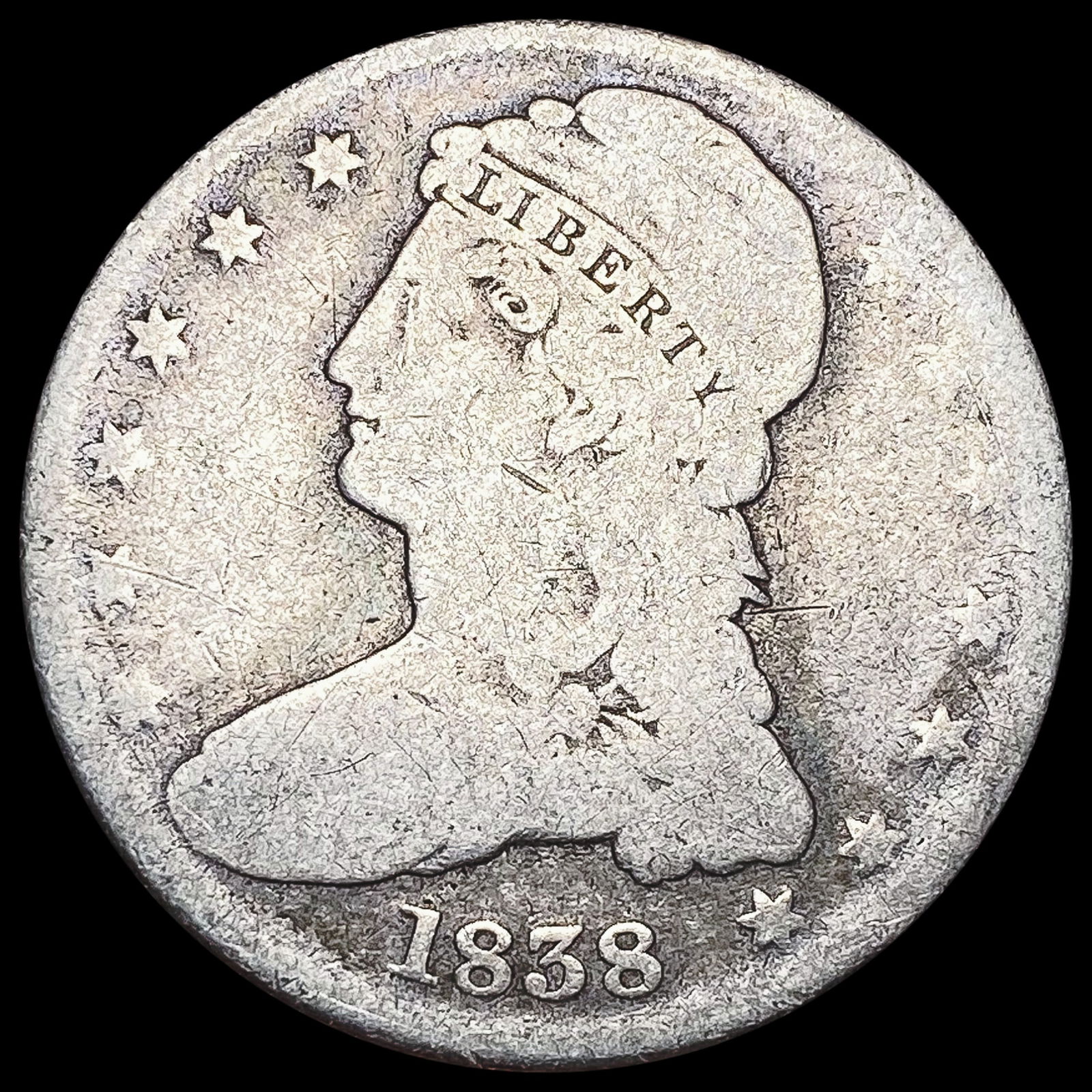 1838 Capped Bust Half Dollar NICELY CIRCULATED (1 of 2)