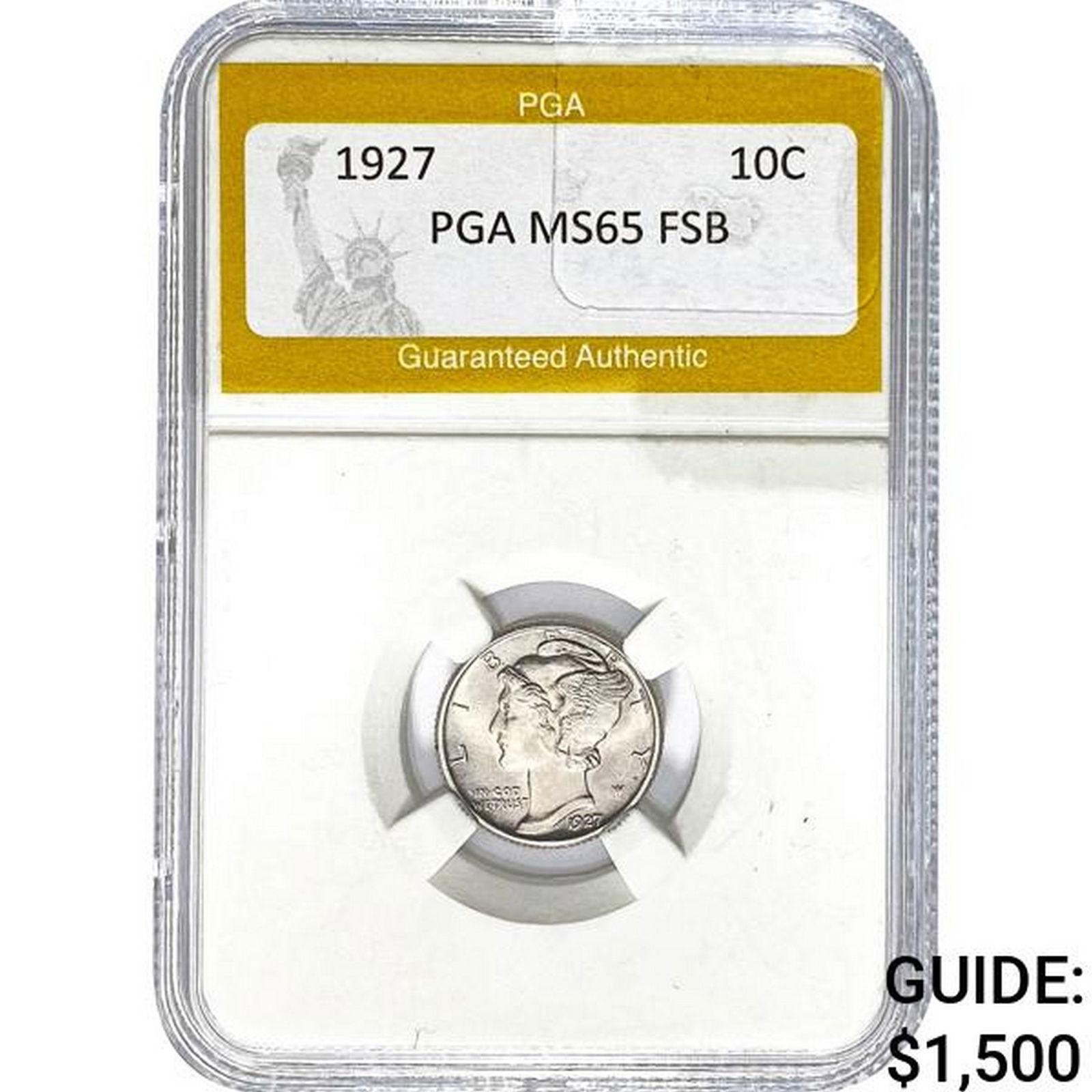 1927 Mercury Dime PGA MS65 FSB (1 of 2)