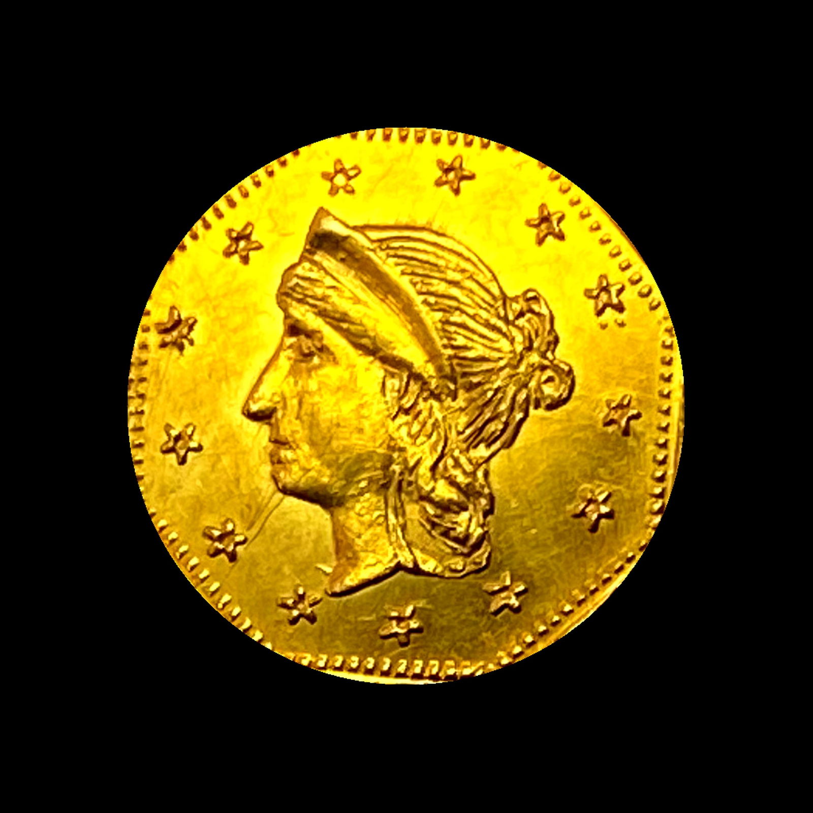 1863 California Gold 1 Dollar Token UNCIRCULATED (1 of 2)