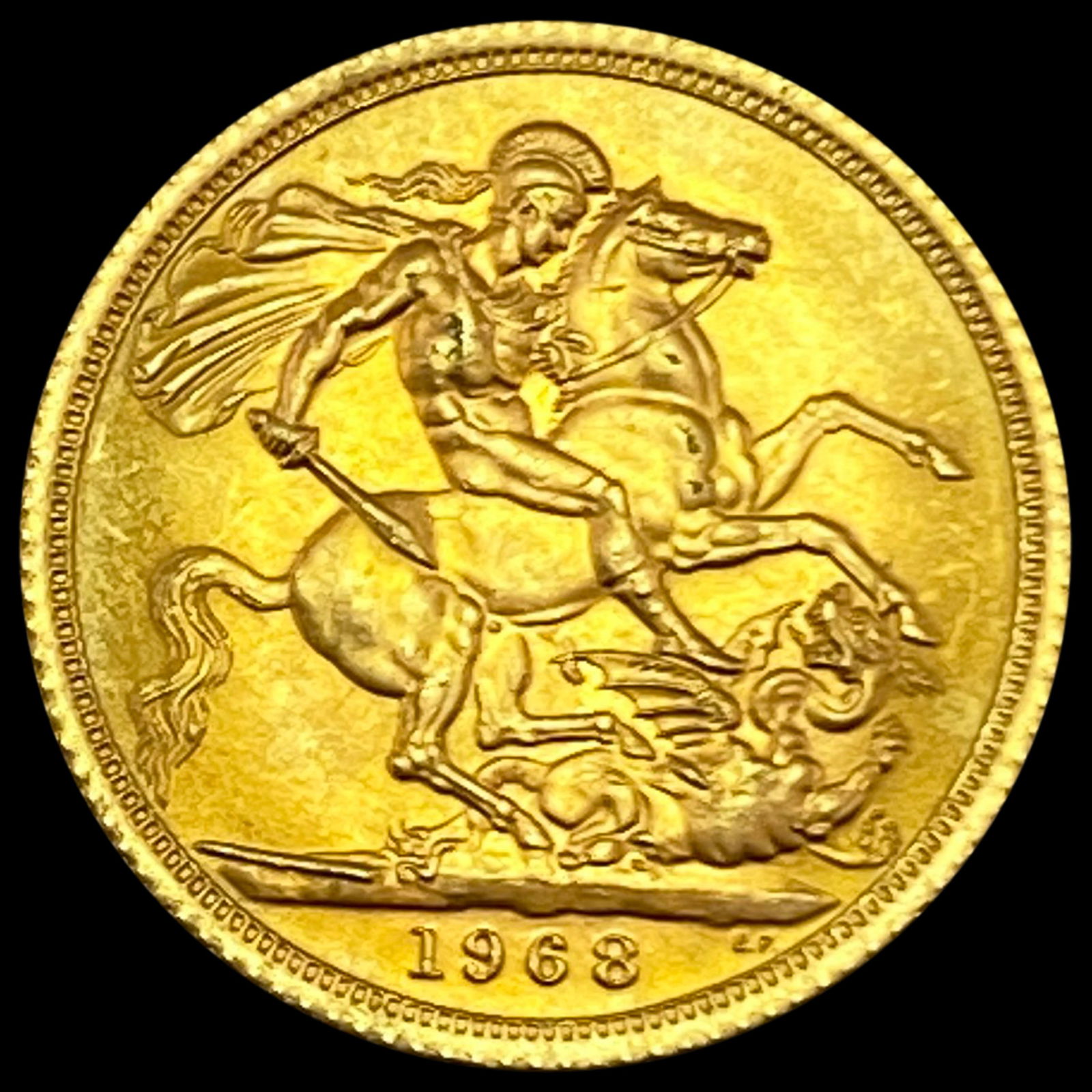 1968 British Gold Sovereign AGW.2355oz GEM BU: 1968 British Gold Sovereign AGW.2355oz GEM BU