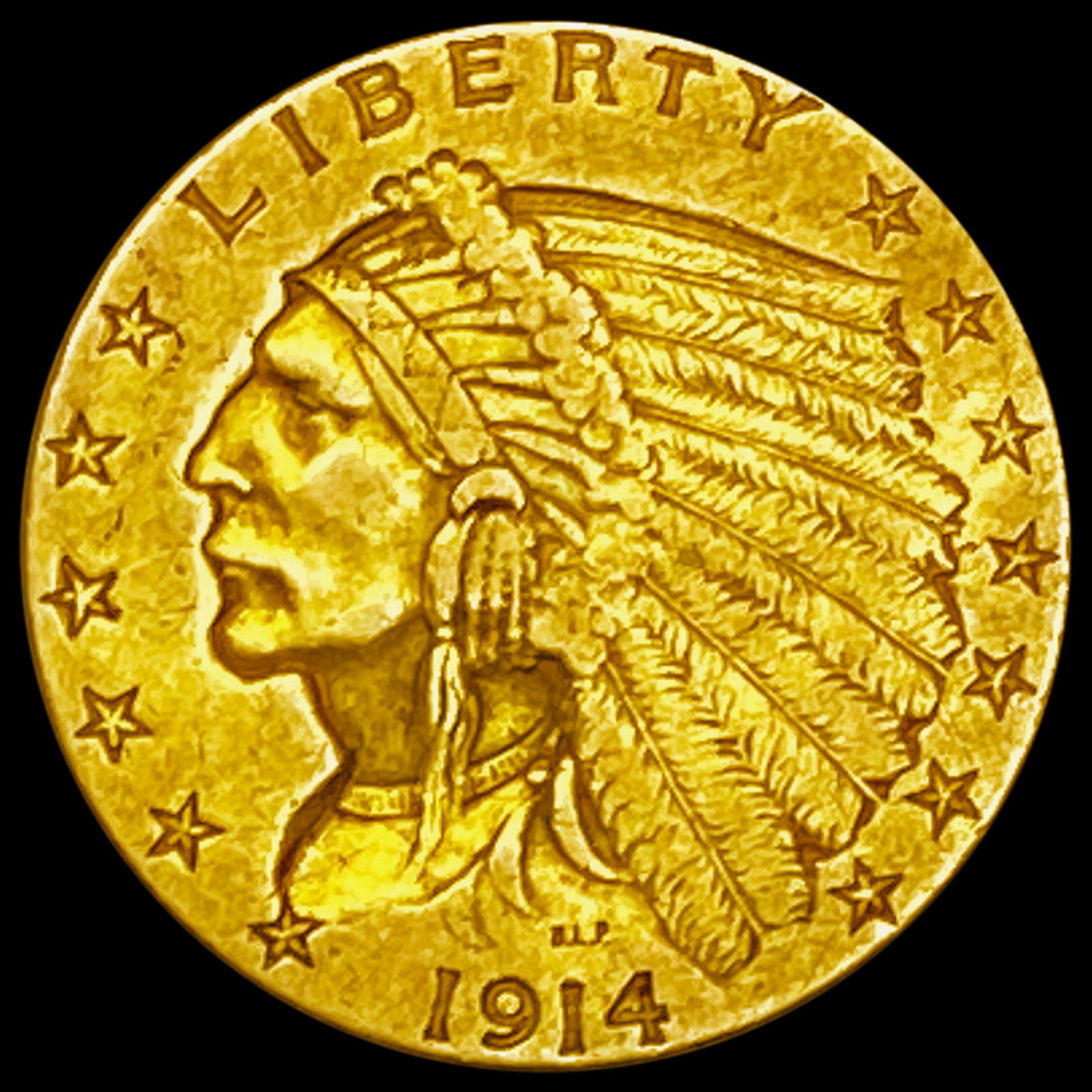1914 $2.50 Gold Quarter Eagle CLOSELY UNCIRCULATED (1 of 2)