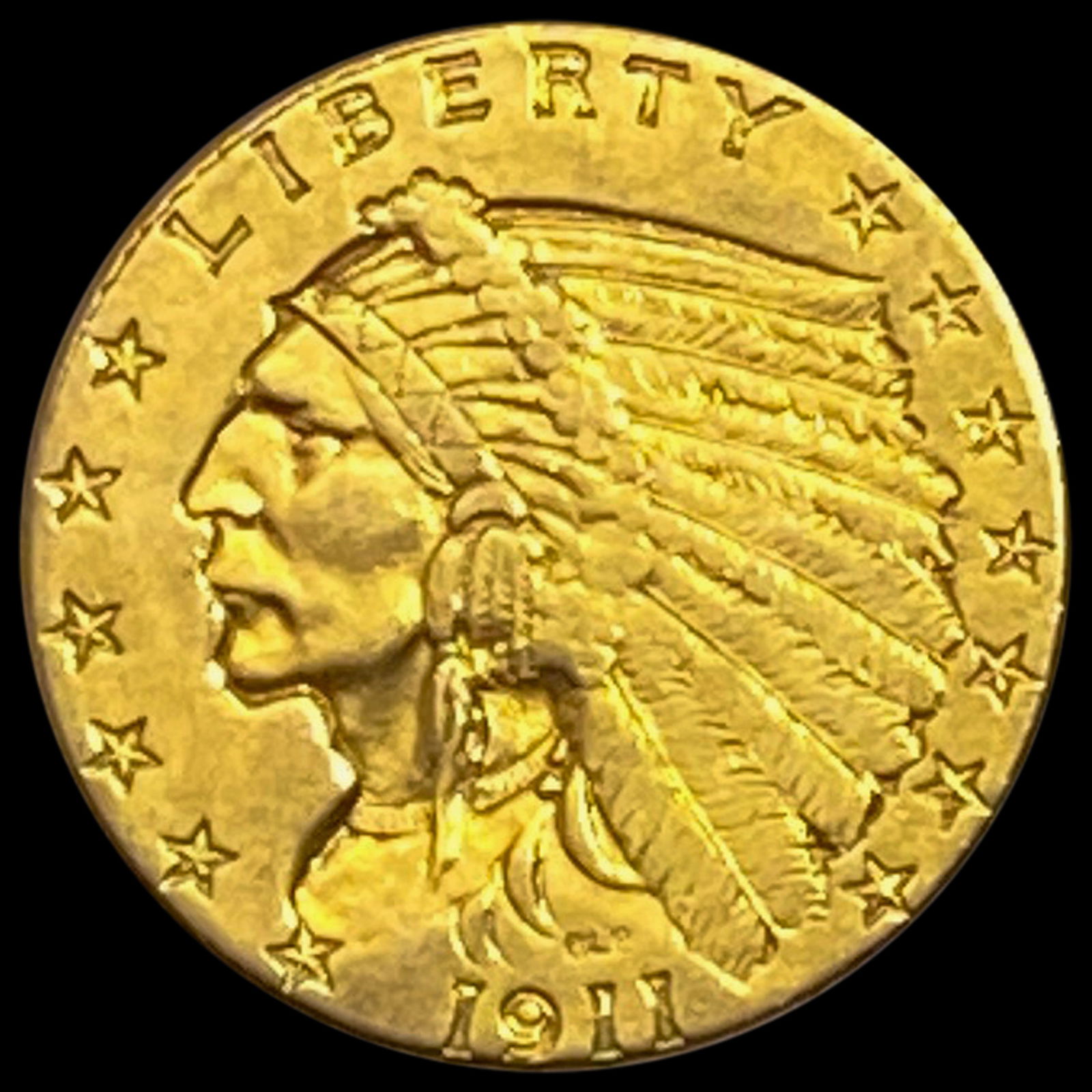 1911 $2.50 Gold Quarter Eagle CLOSELY UNCIRCULATED (1 of 2)