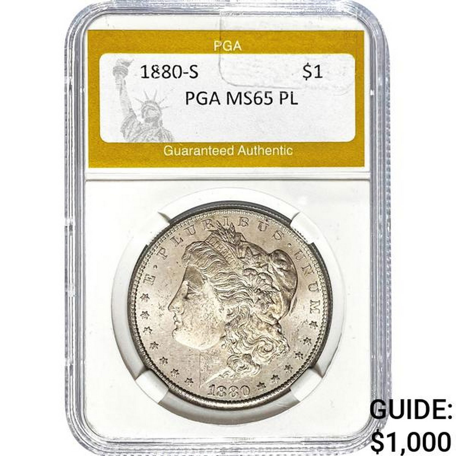 1880-S Morgan Dollar PGA MS65 PL (1 of 2)
