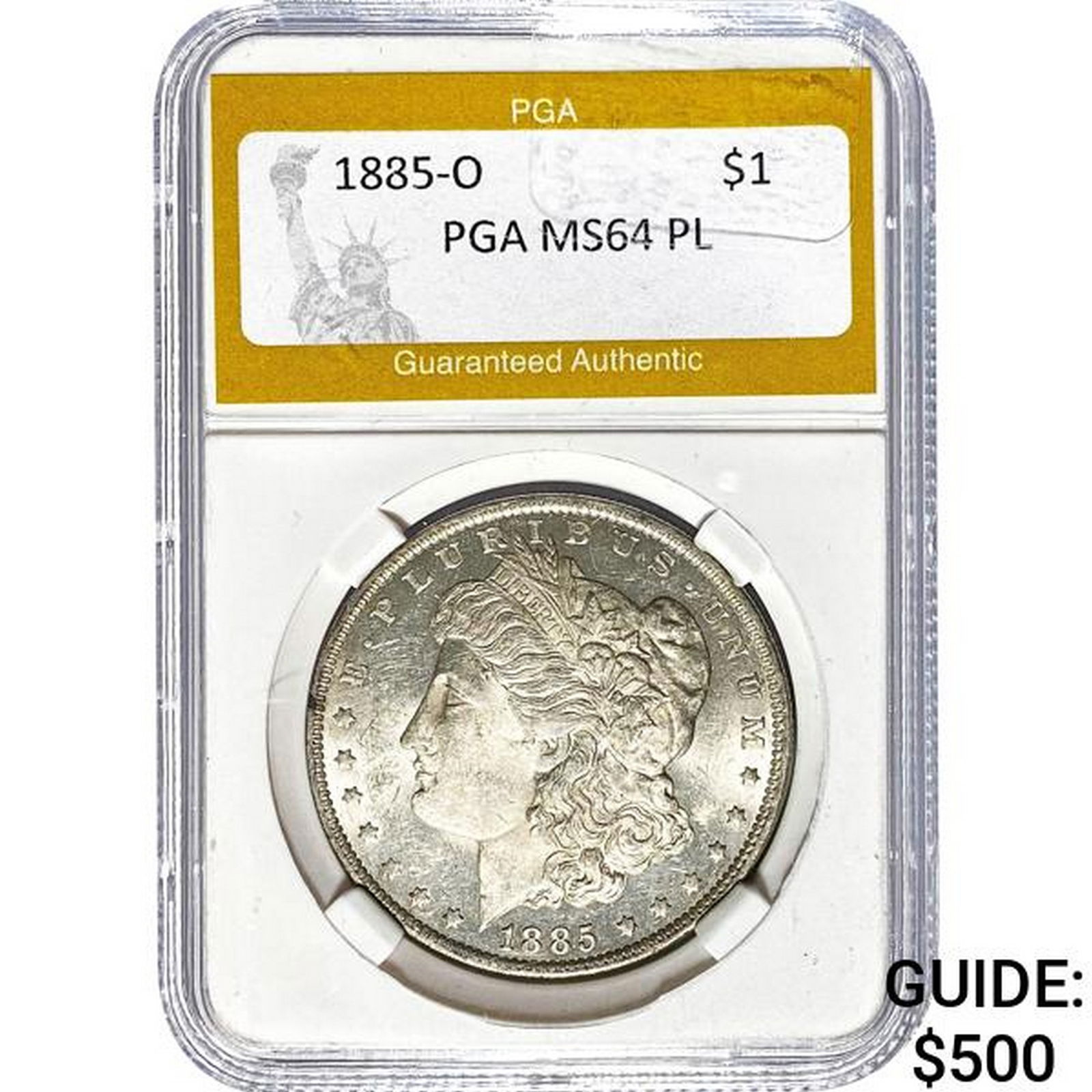 1885-O Morgan Silver Dollar PGA MS64 PL (1 of 2)