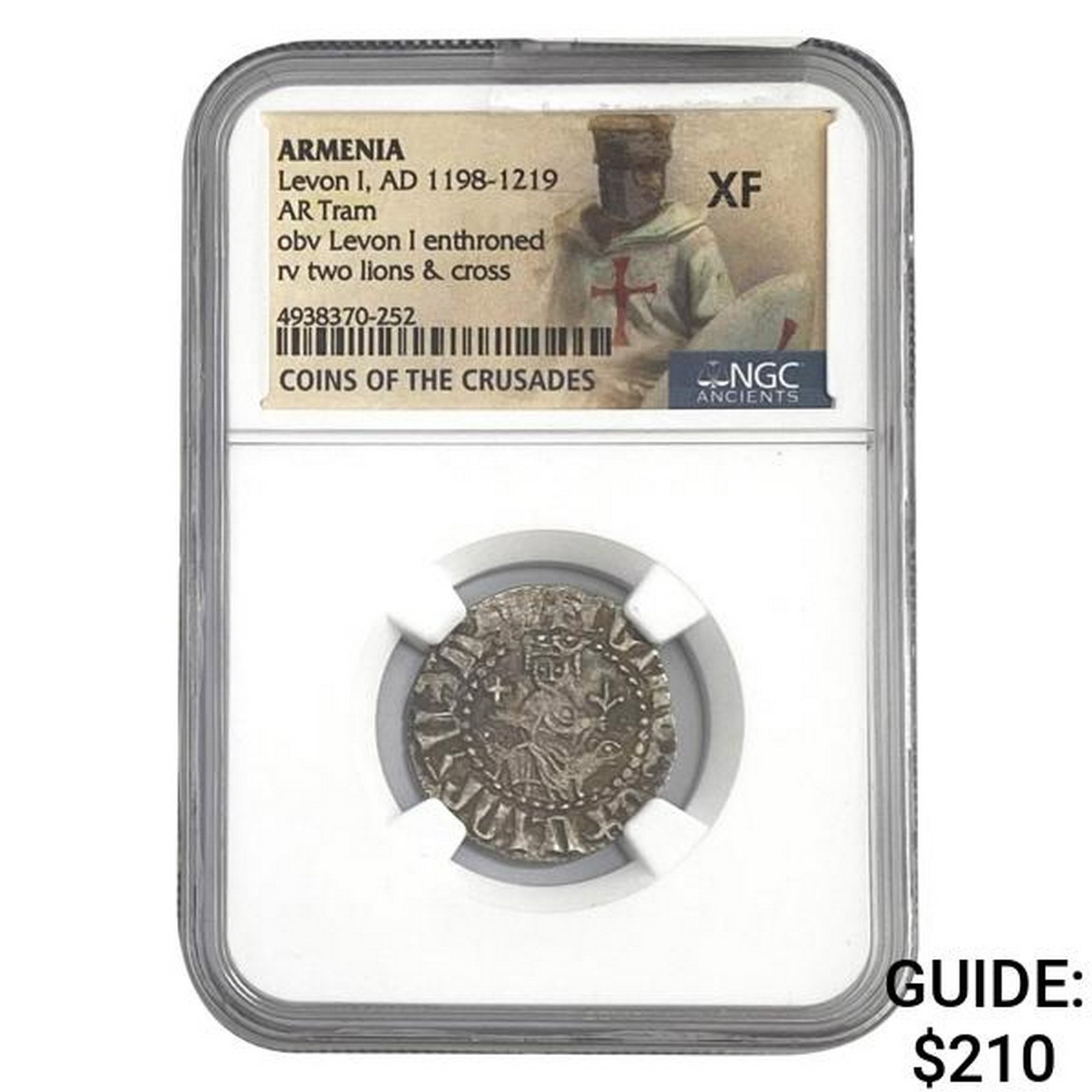 Armenia Levon I, AD 1198-1219 Silver Tram NGC: Armenia Levon I, AD 1198-1219 Silver Tram NGC