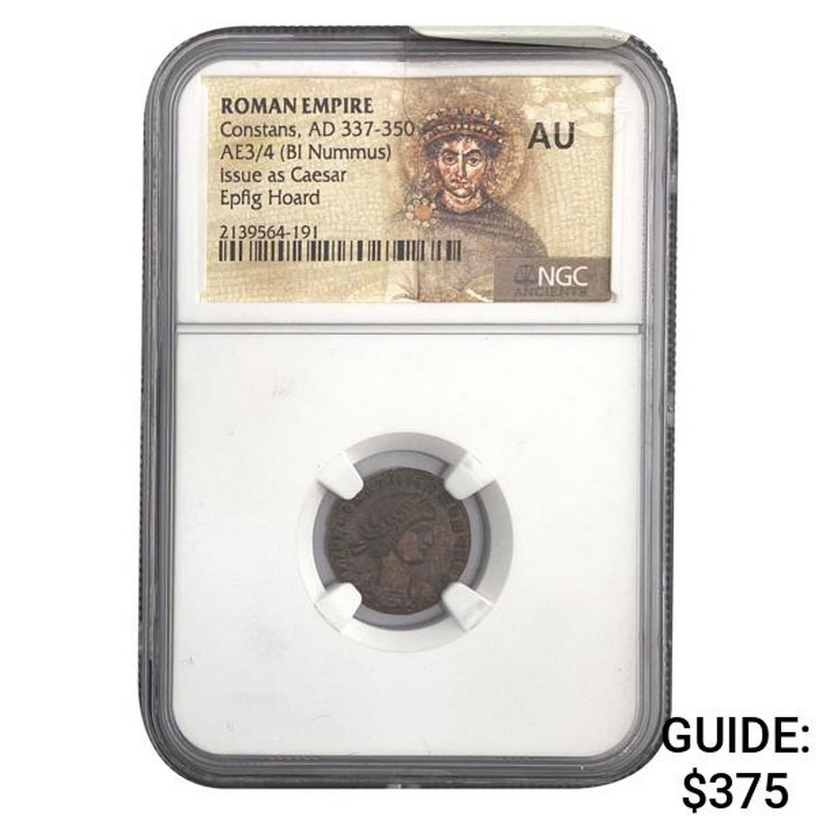 Roman Constans, AD 337-350 AE3/4 BI Nummus NGC AU (1 of 2)