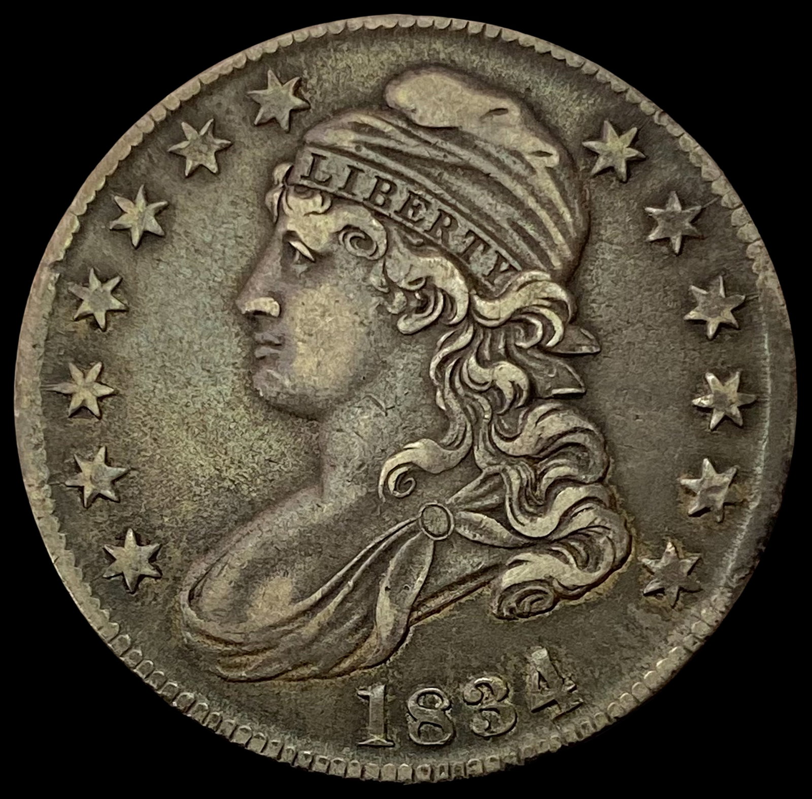 1834 Capped Bust Half Dollar NEARLY UNCIRCULATED: 1834 Capped Bust Half Dollar NEARLY UNCIRCULATED