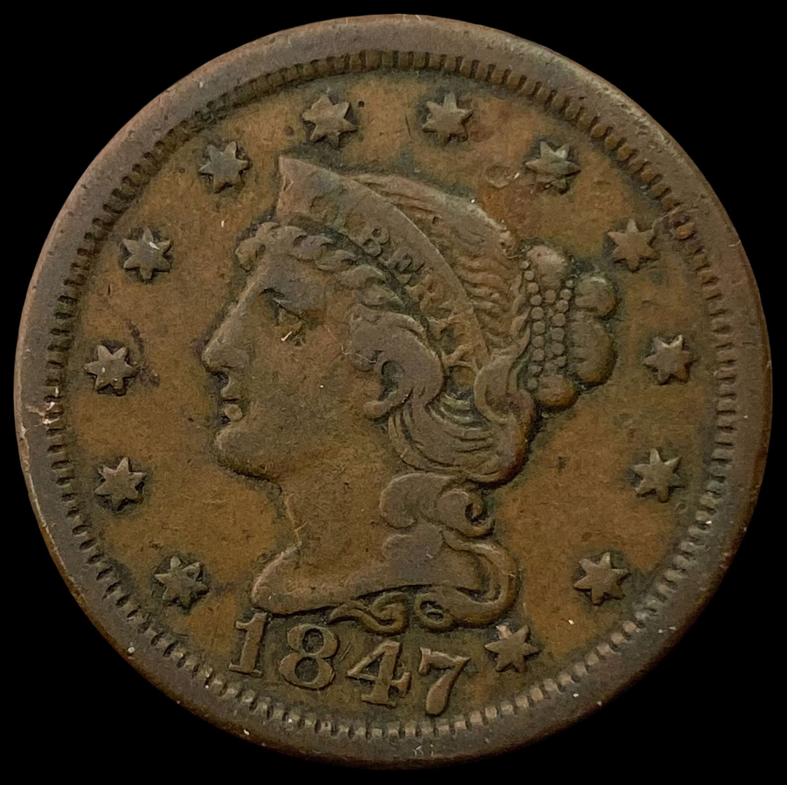 1847 Large Cent LIGHTLY CIRCULATED (1 of 2)