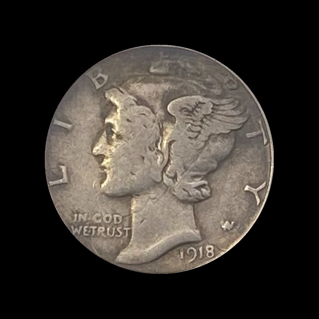 1918-S Mercury Dime LIGHTLY CIRCULATED (1 of 2)