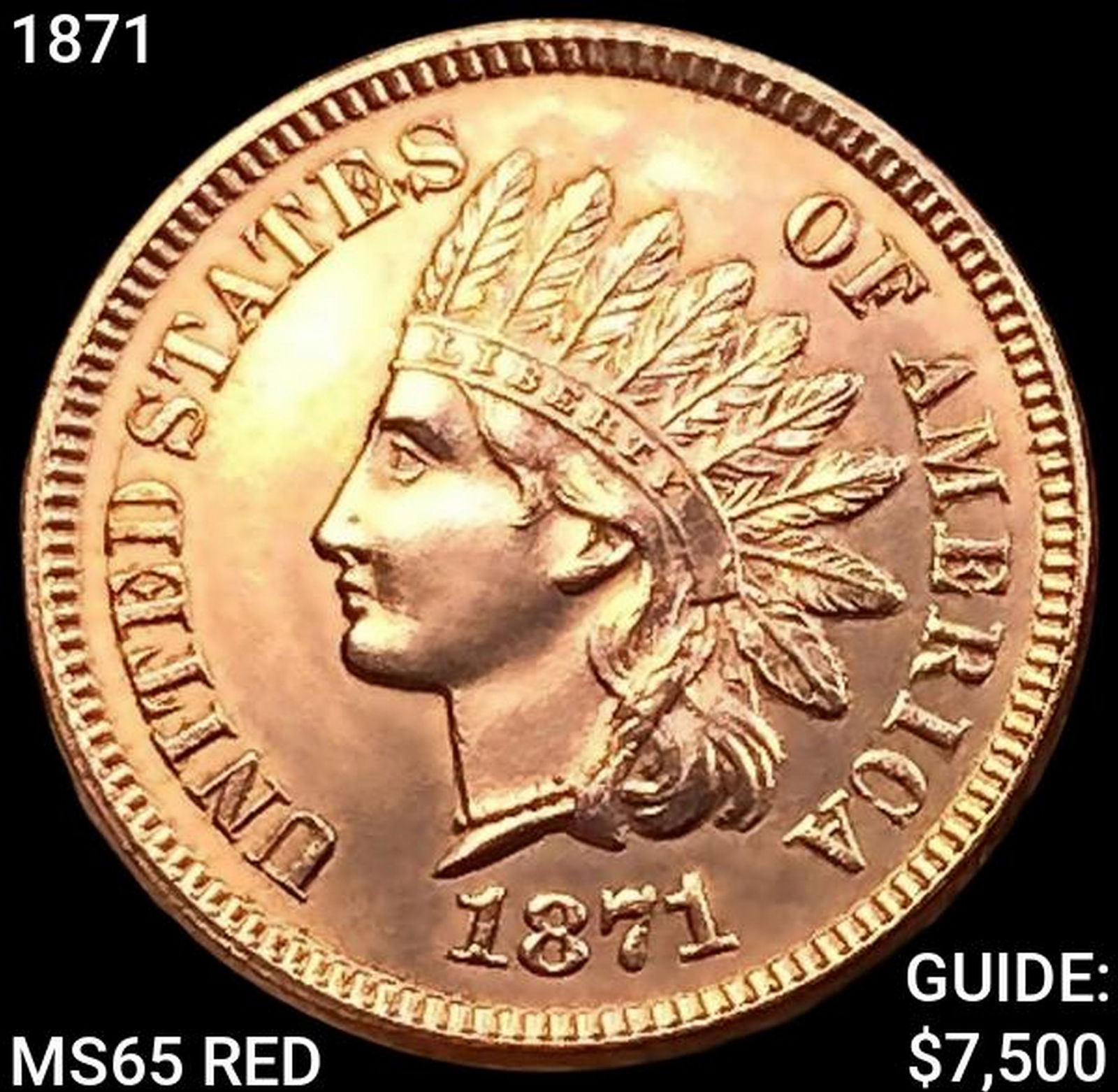 1871 Indian Head Cent GEM BU RD (1 of 2)