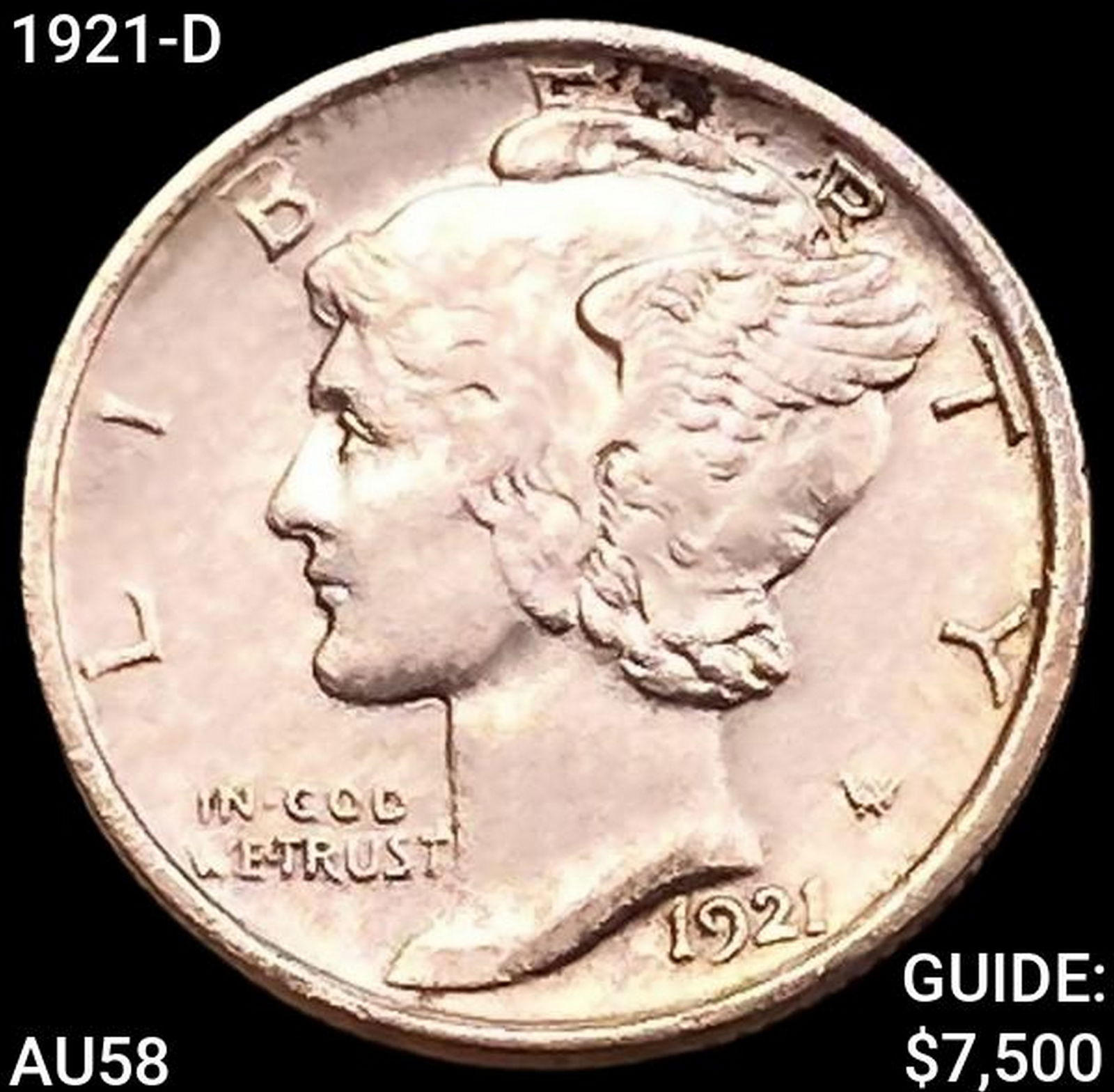 1921-D Mercury Dime CHOICE AU (1 of 2)