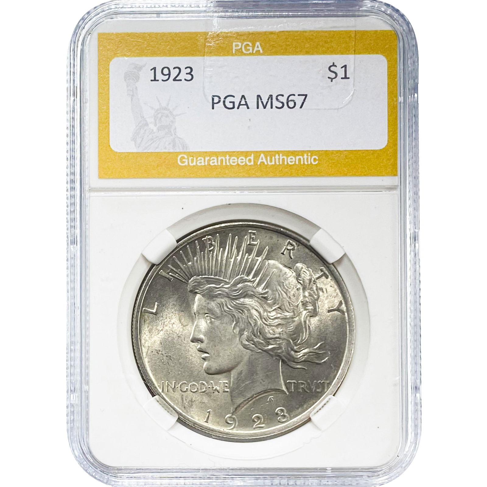 1923 Peace Dollar PGA MS67 SILVER (1 of 2)