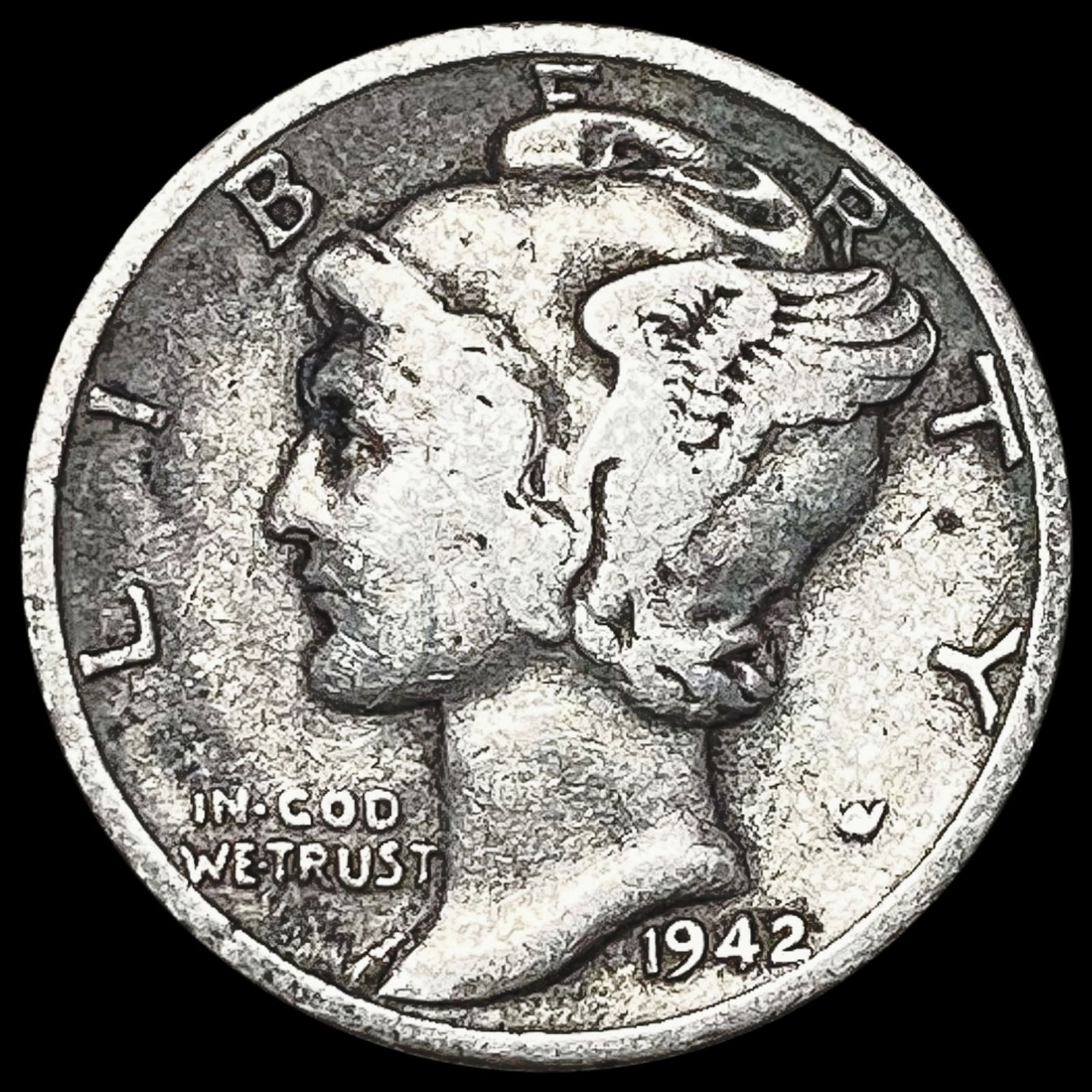 1942-D Mercury Dime NICELY CIRCULATED (1 of 2)