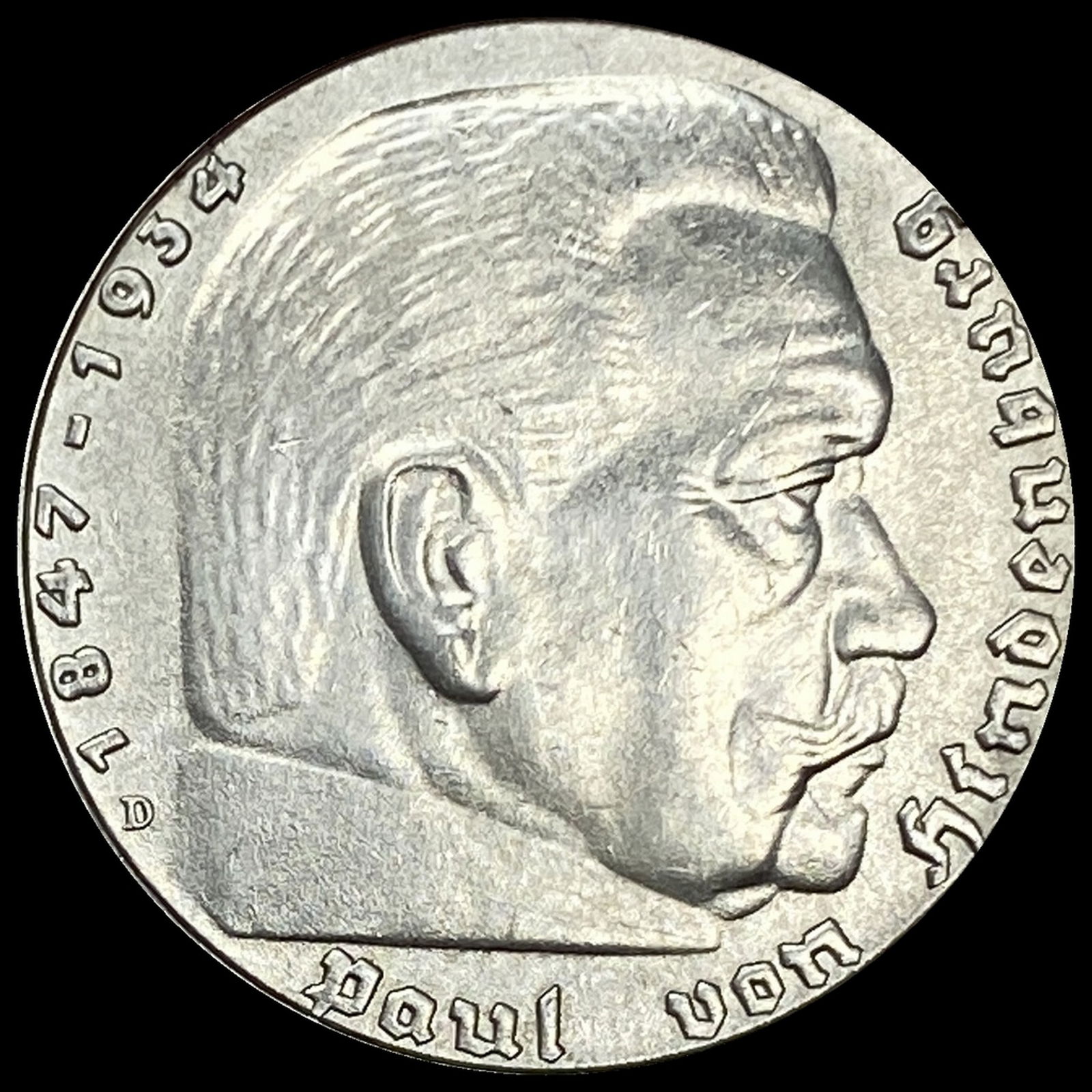 1938-D Germany Silver 5 Reichsmark CLOSELY UNCIRCULATED (1 of 2)