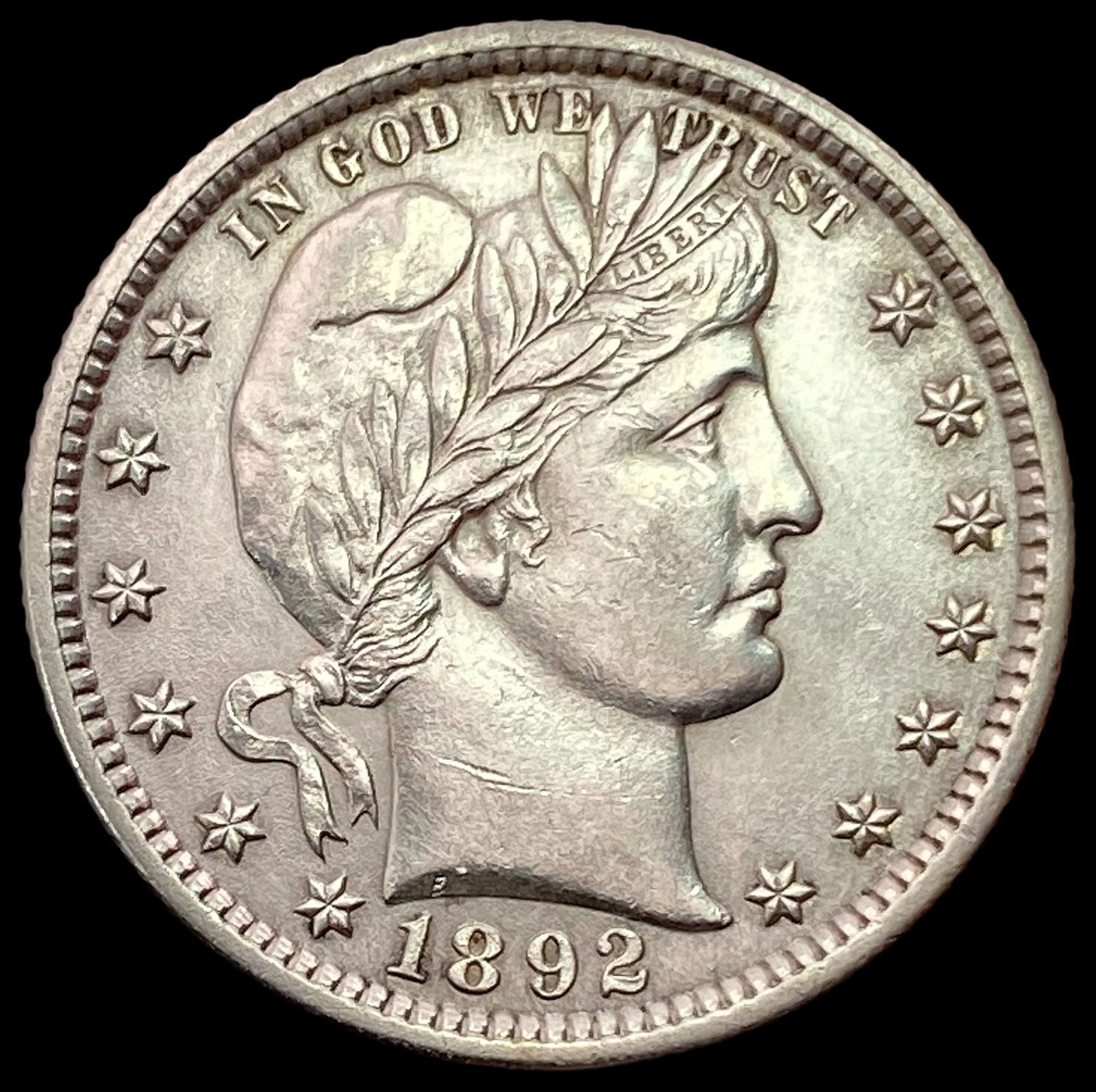 1892 SILVER Barber Quarter UNCIRCULATED (1 of 2)
