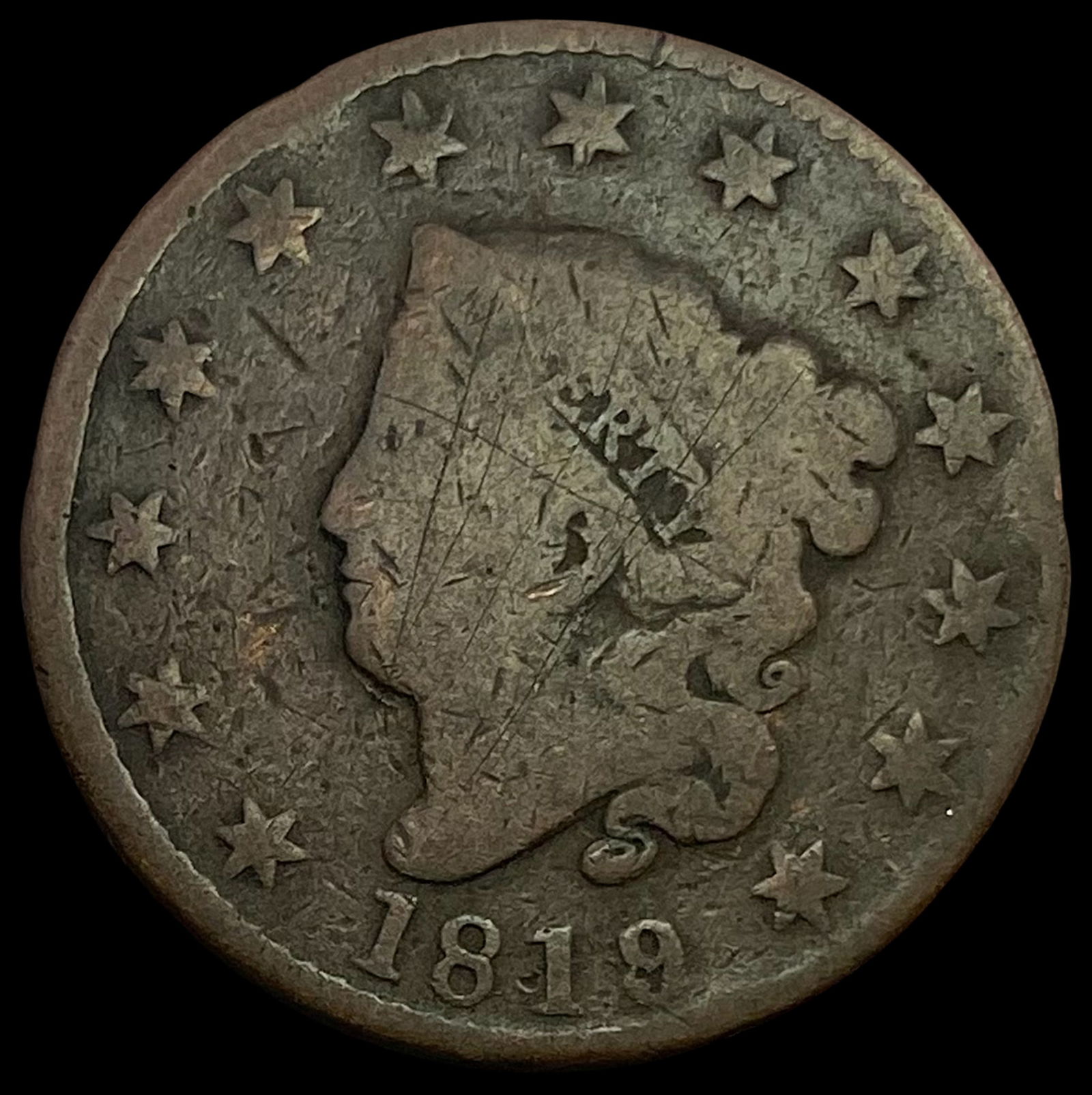1819 Coronet Head Large Cent LIGHTLY CIRCULATED (1 of 2)