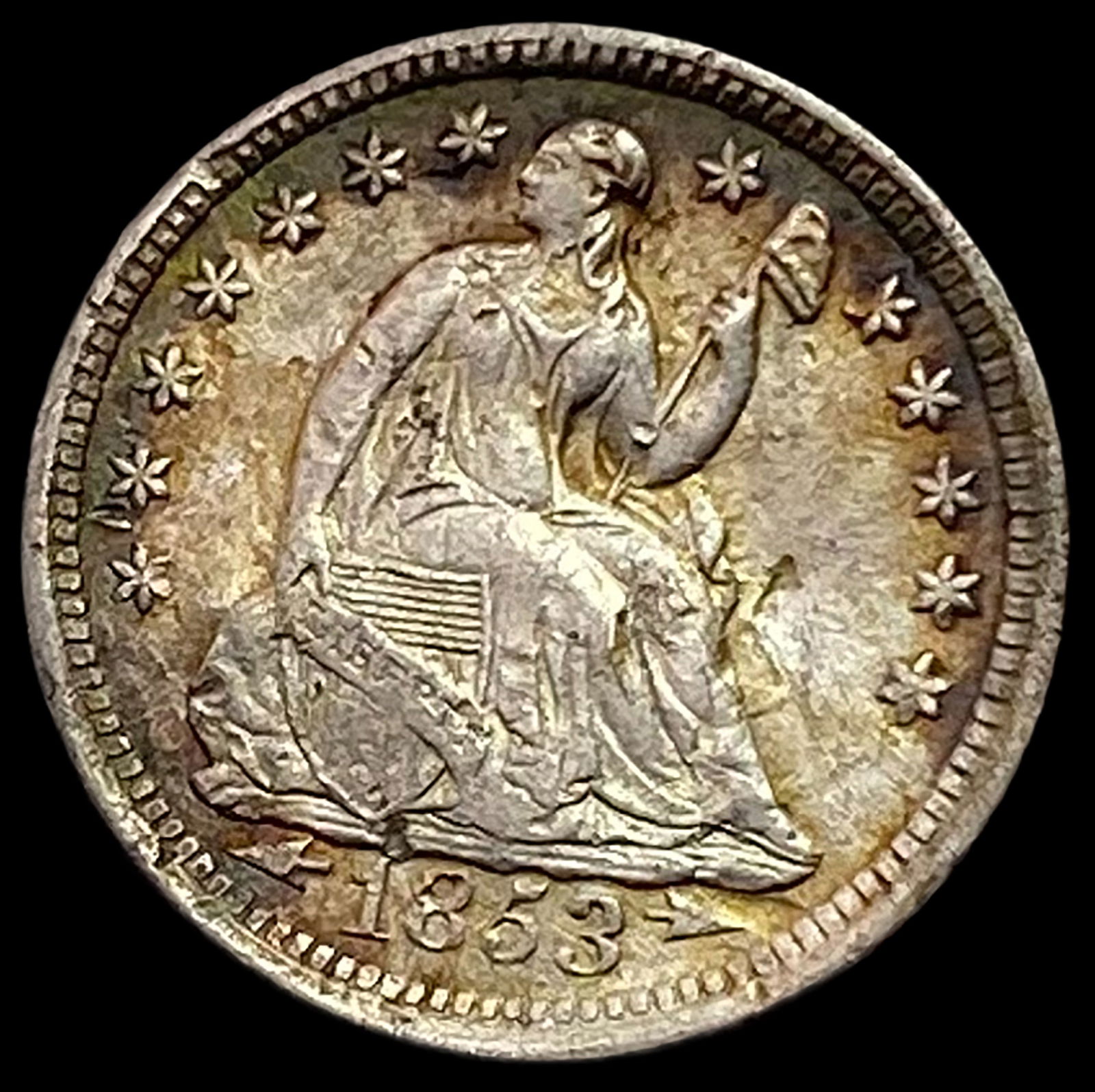 1853 Seated Liberty Half Dime LIGHTLY CIRCULATED (1 of 2)