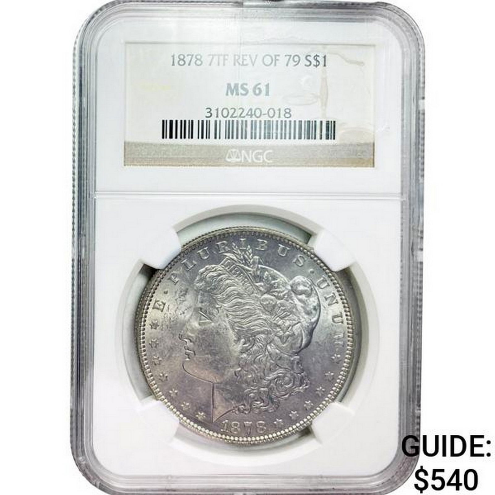 1878 7TF REV 79 Morgan Silver Dollar NGC MS61 (1 of 2)