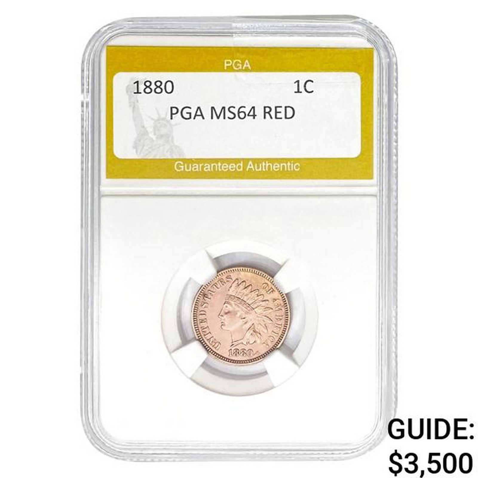 1880 1C Indian Head Cent PGA MS64 RED  PR/MS65-70 DCAM (1 of 2)